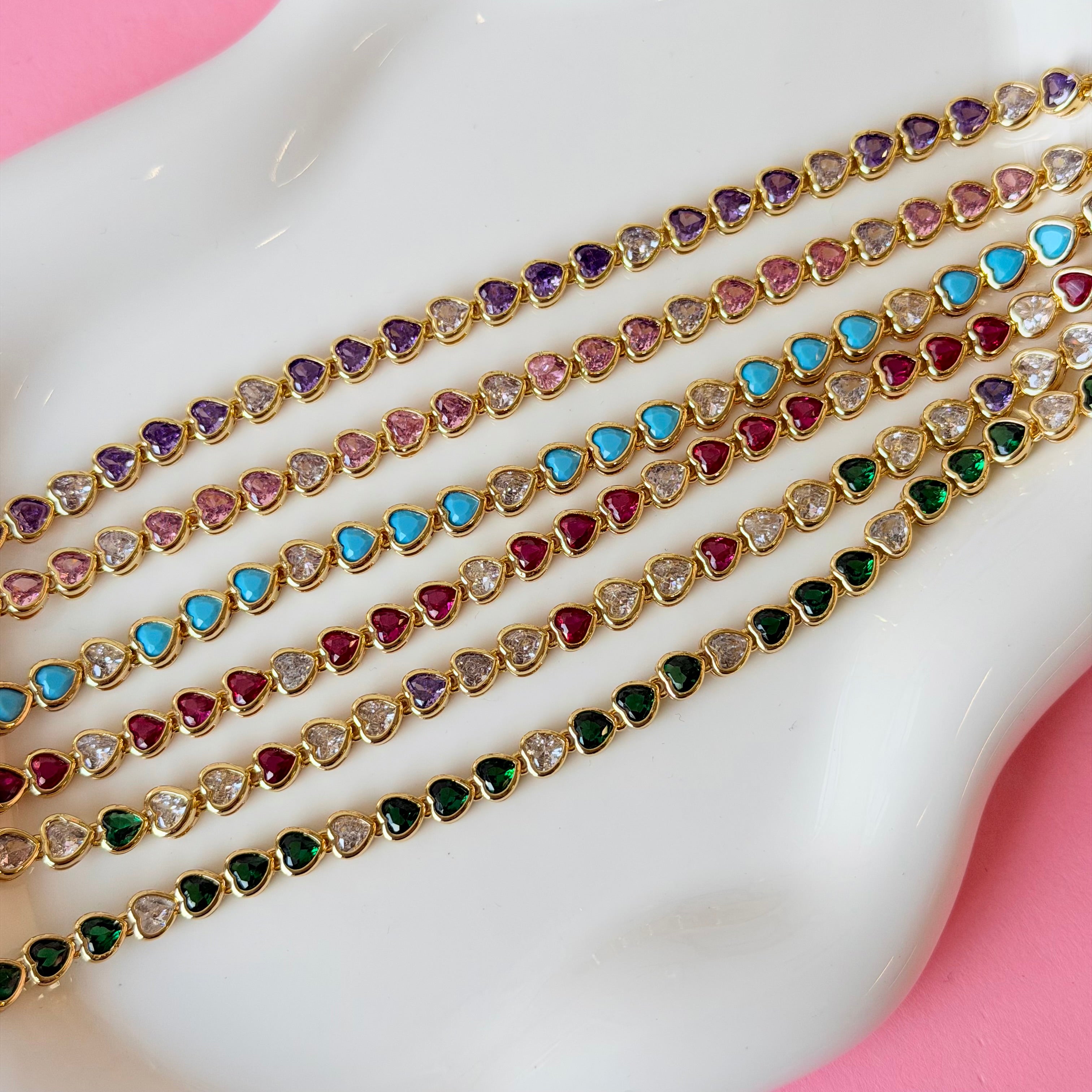 Heart Tennis Color Bracelets