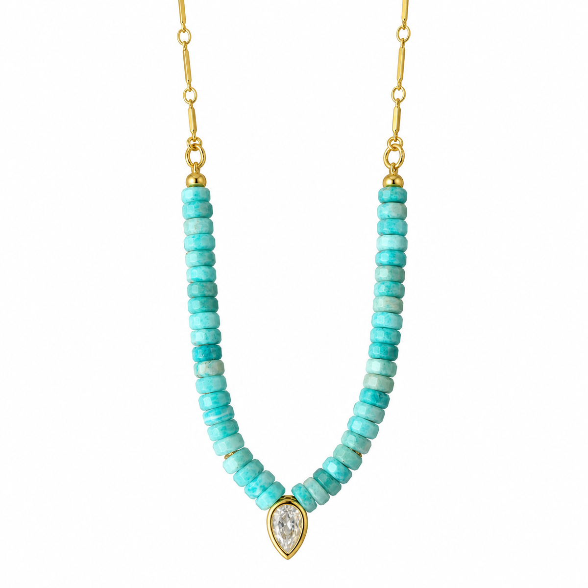 Coastal Drop Natural Stone Necklace