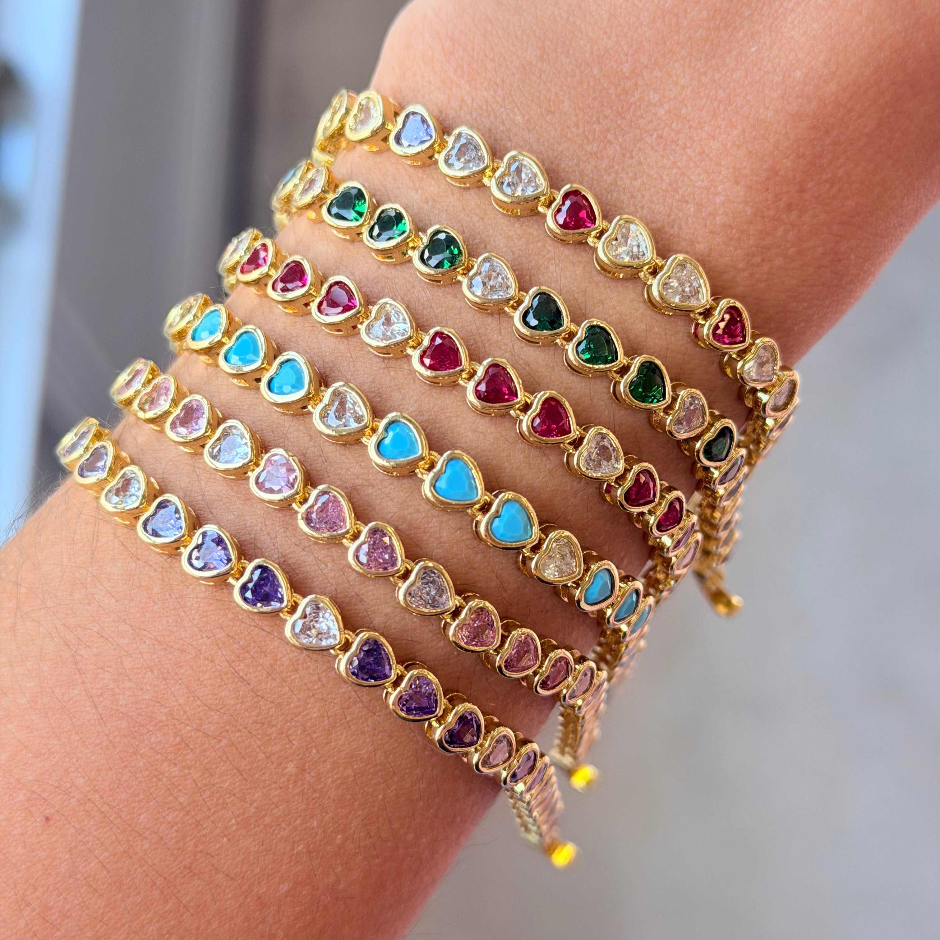 Heart Tennis Color Bracelets