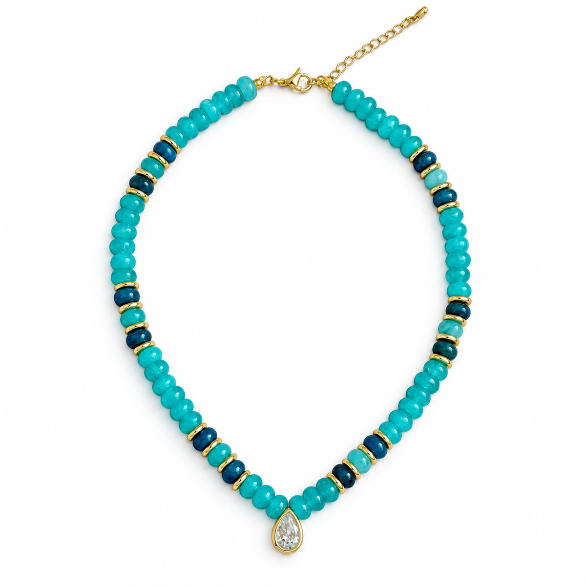 Luxe Teardrop Natural Stone Necklace