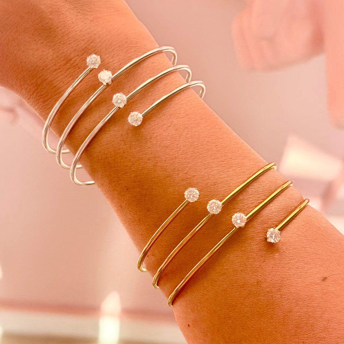Crystal Glow Open Bangle