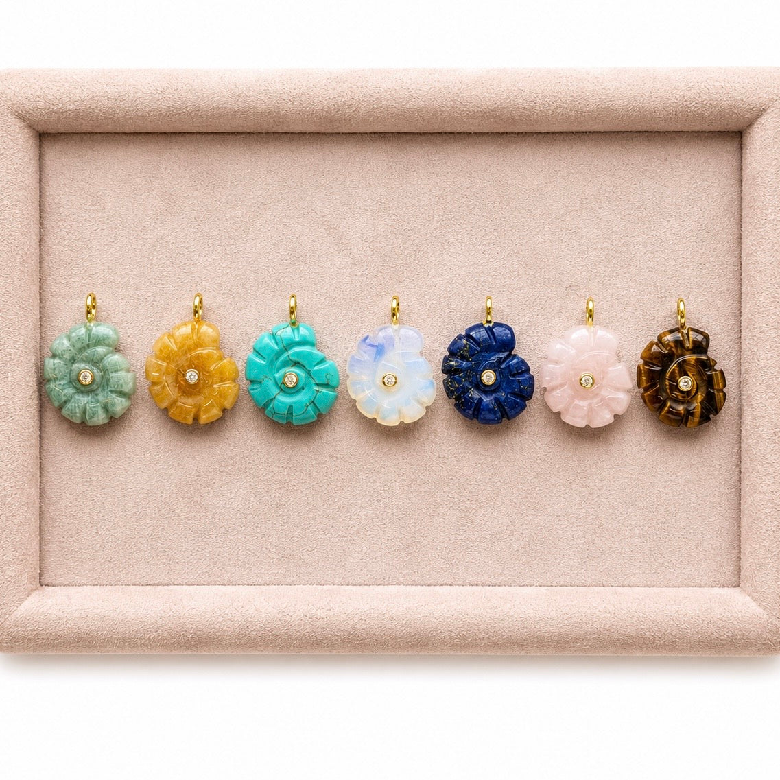 Snail Natural Stones Charms