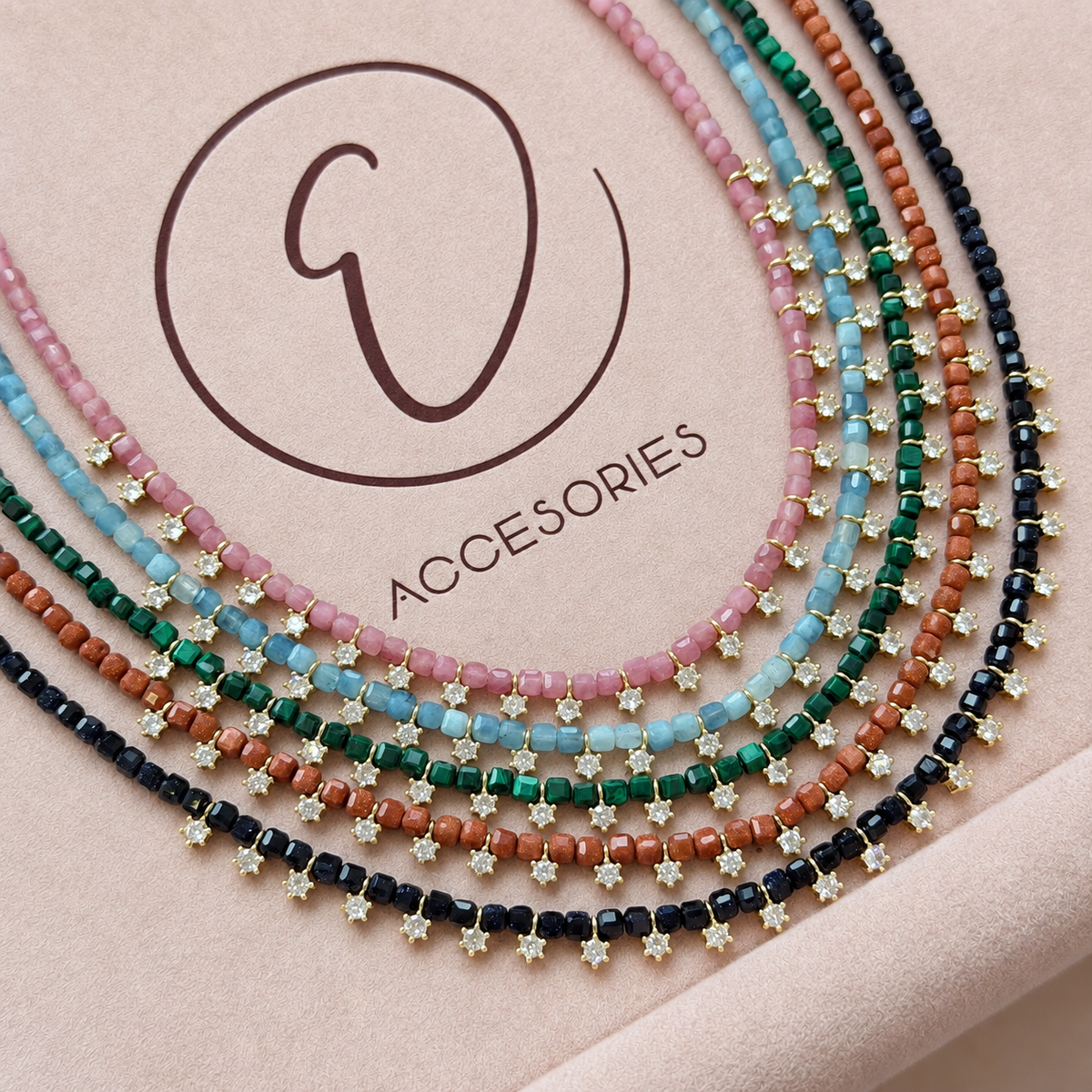Stardust Sand Stone Beaded Necklace