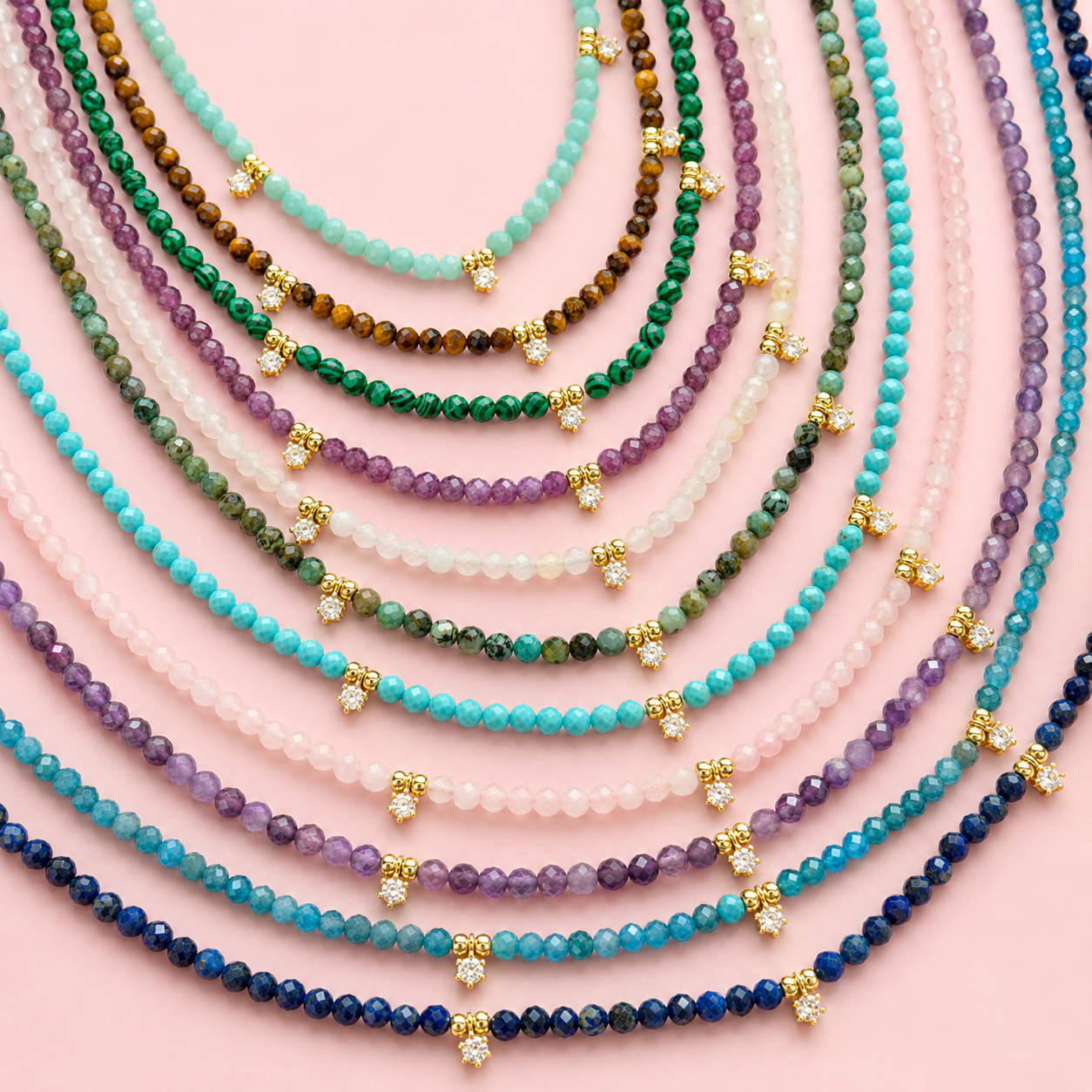 Crystal Bloom Natural Stone Necklace