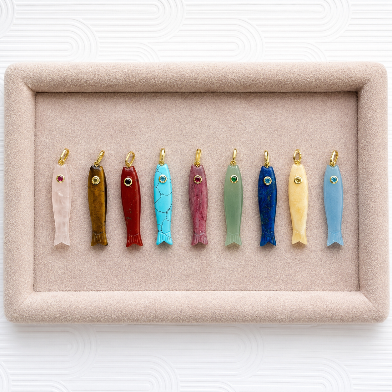 Lucky Fish Gemstone Charm