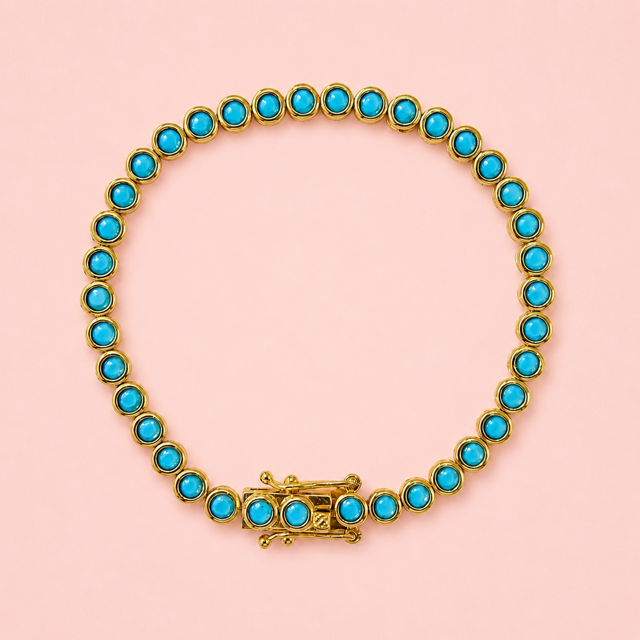 Classic Turquoise Tennis Round Bracelet