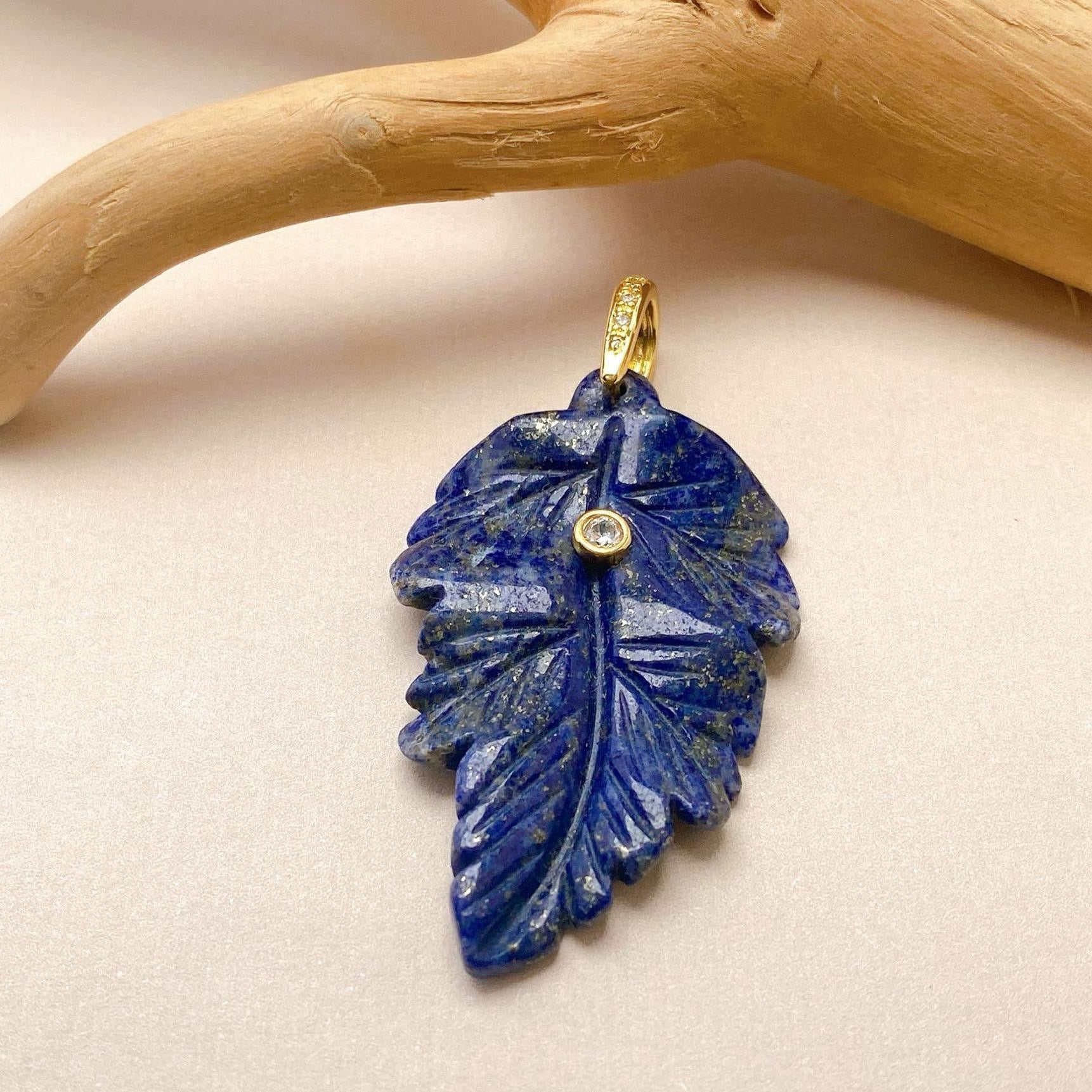 Leaf Natural Gemstone Charm