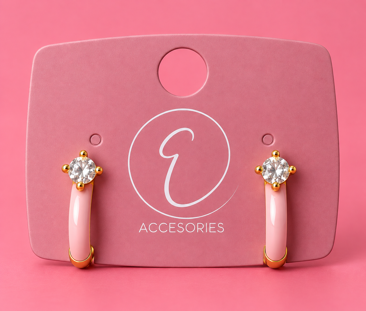 Enamel Oval Diamond Hoops
