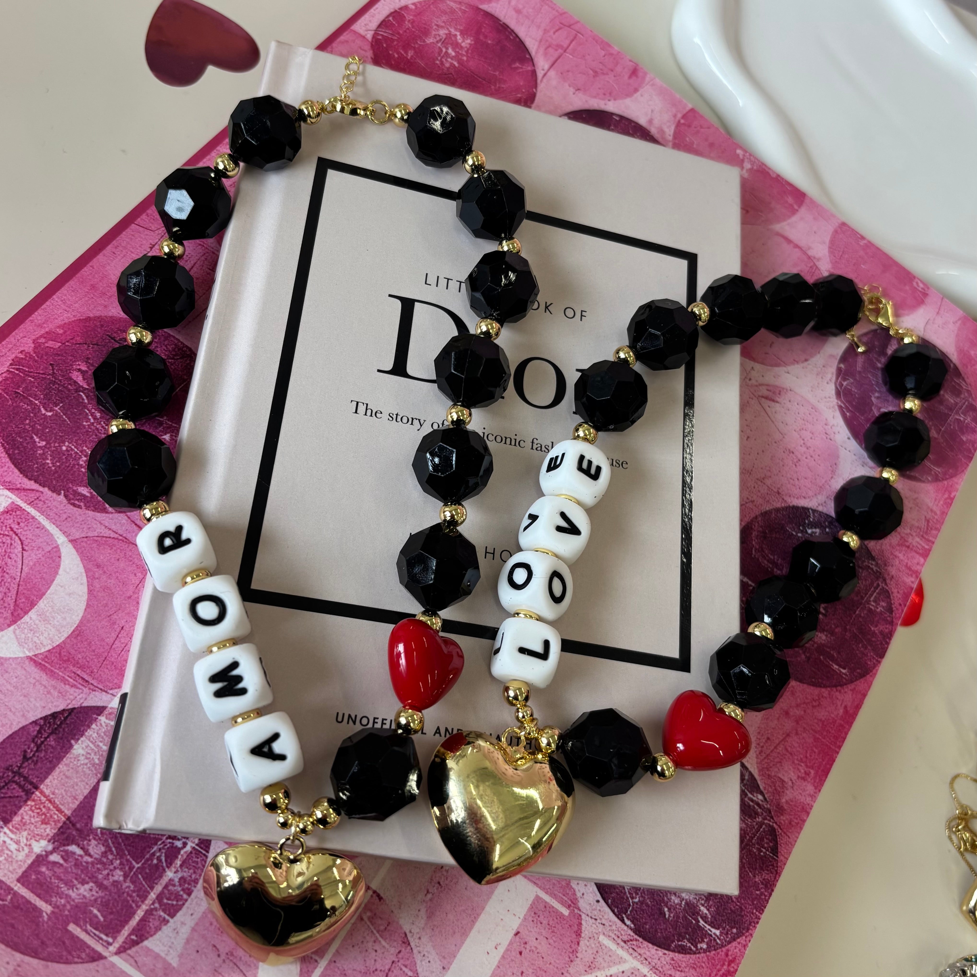 Chunky Black Crystals Necklace