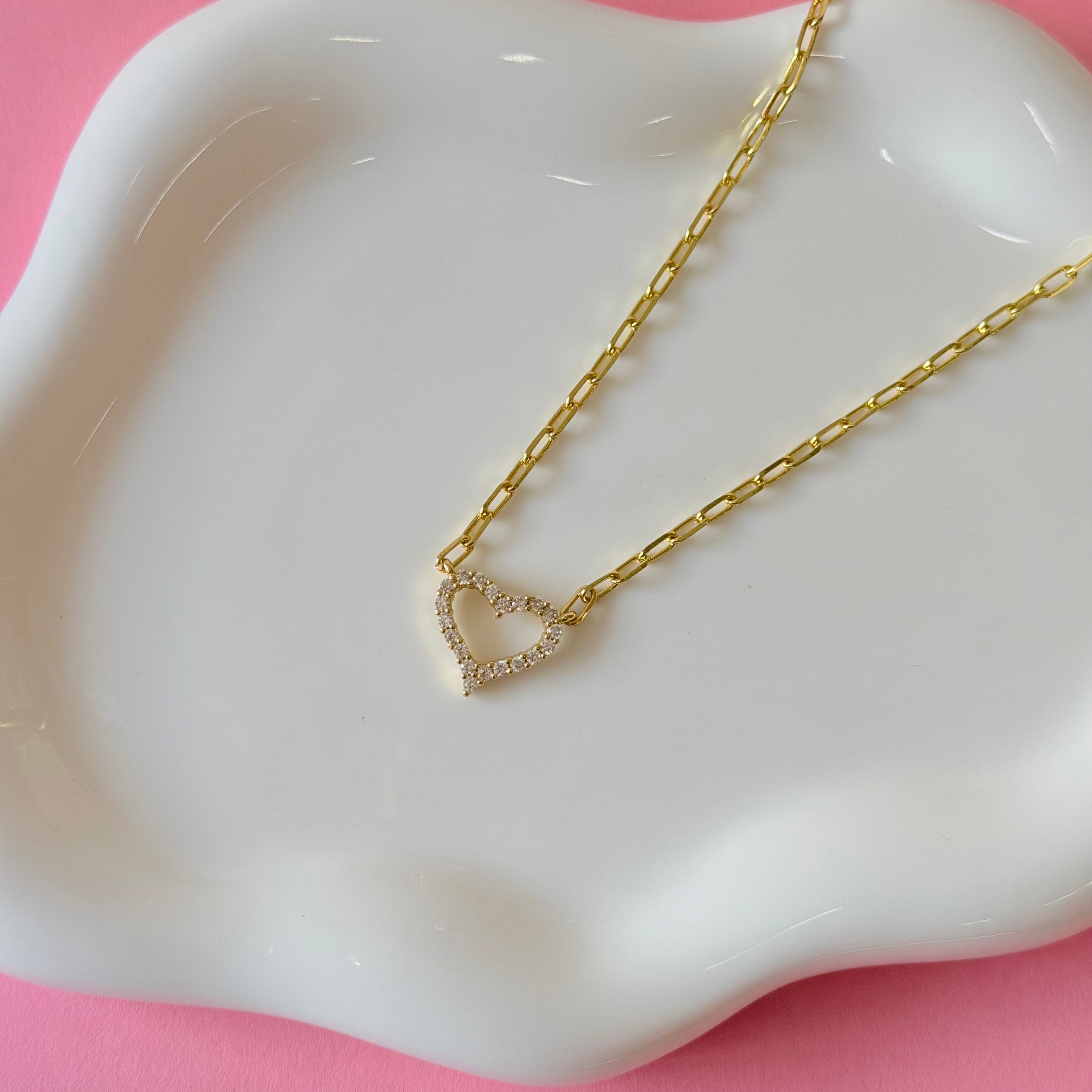 Crystal Open Heart Necklace