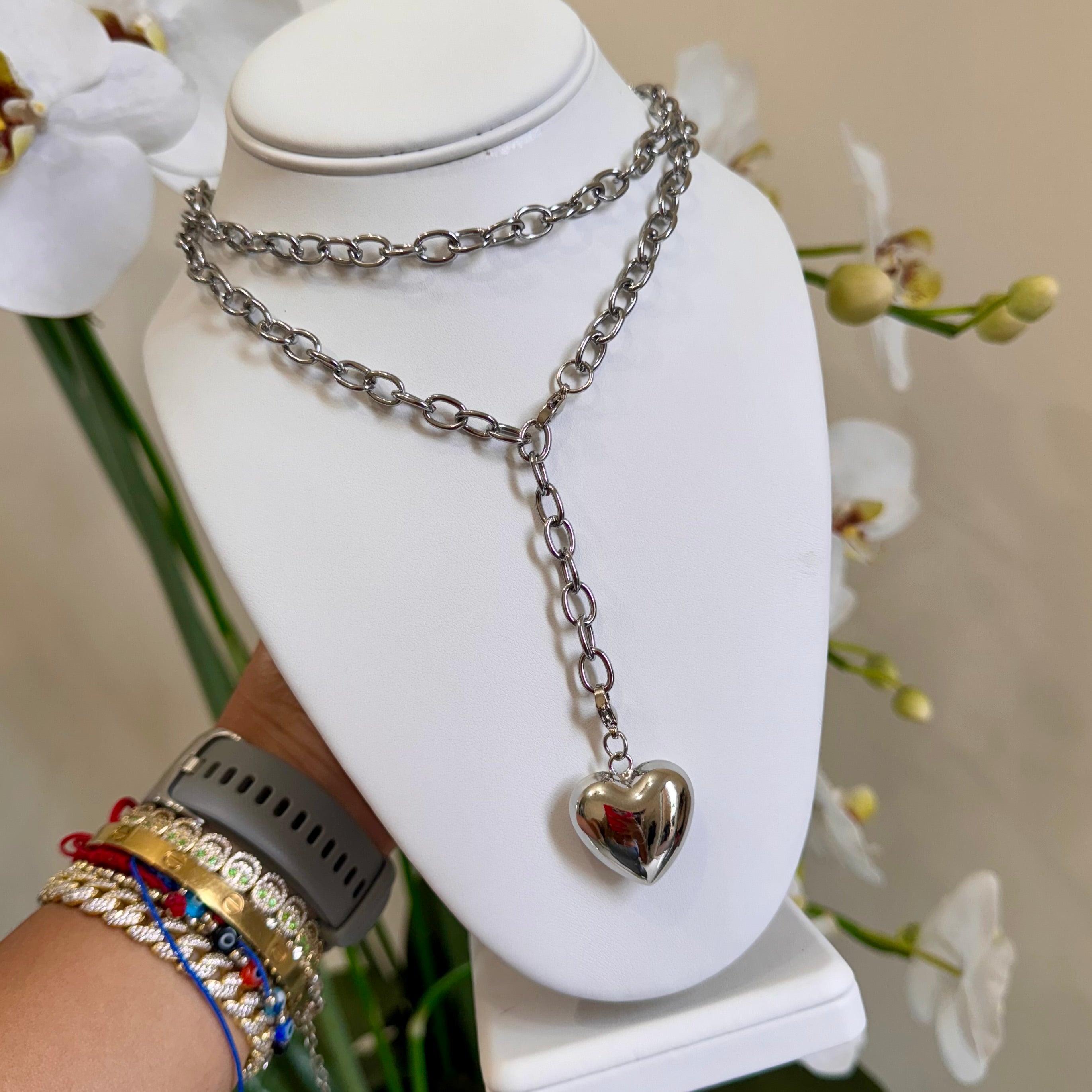 Heart Long Pendant Necklace