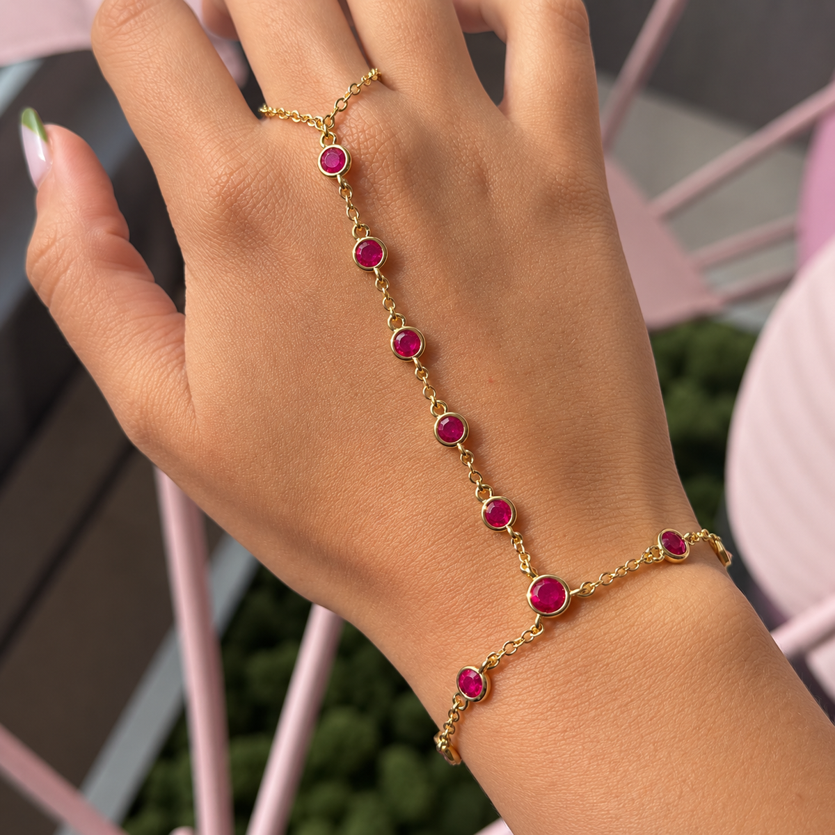 Crystals Hand Chain