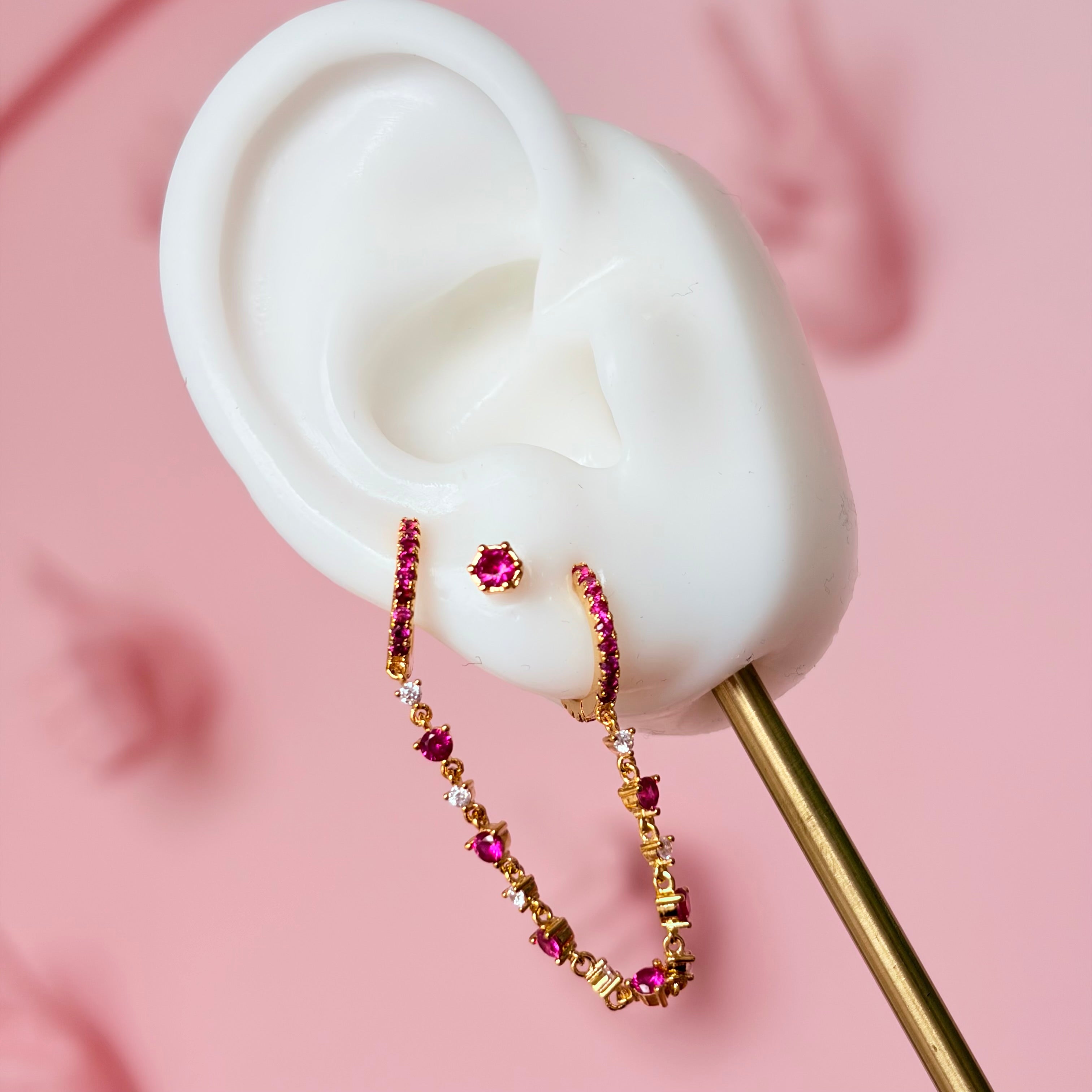 Double Crystal Color Hoops