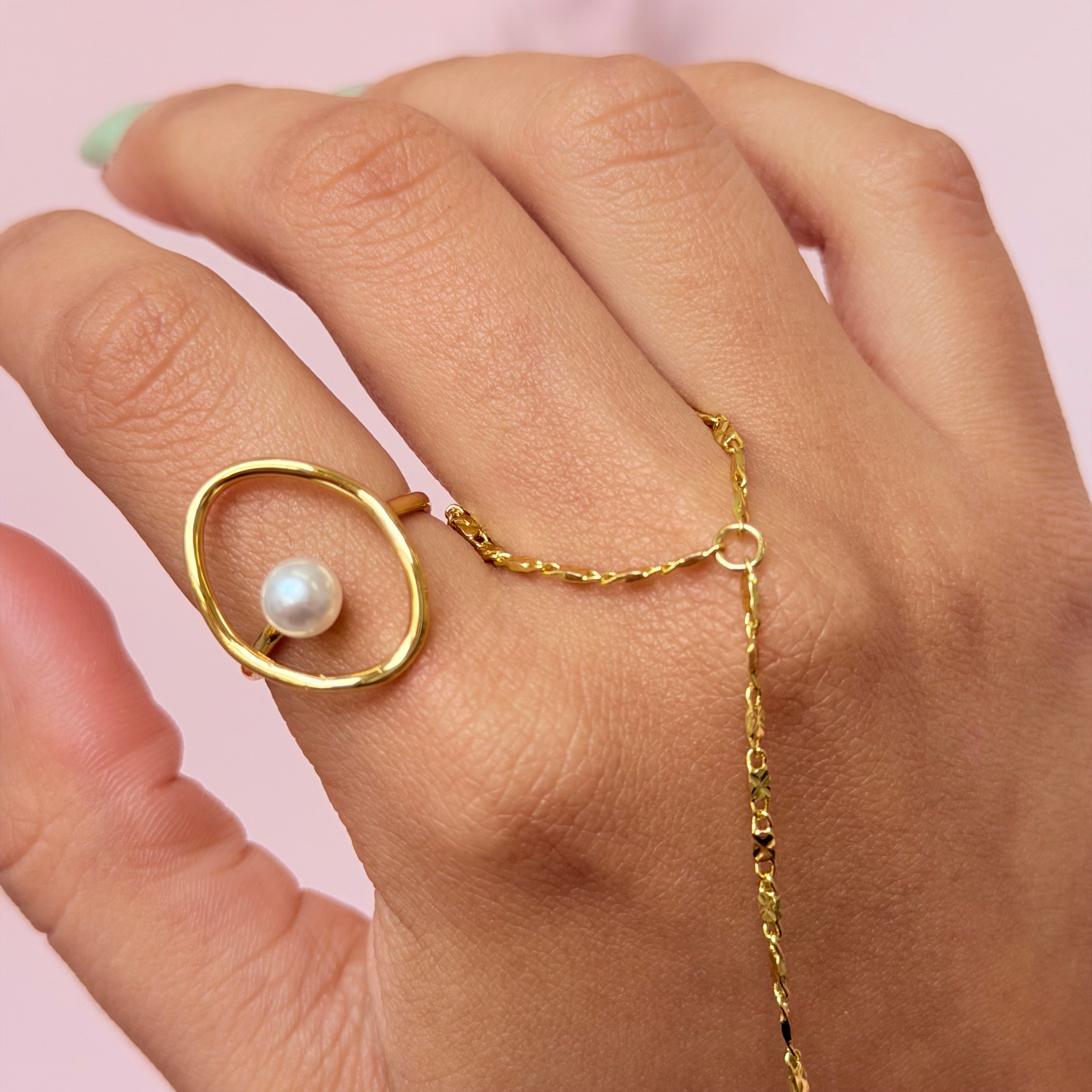 Pearl Orbit Statement Ring