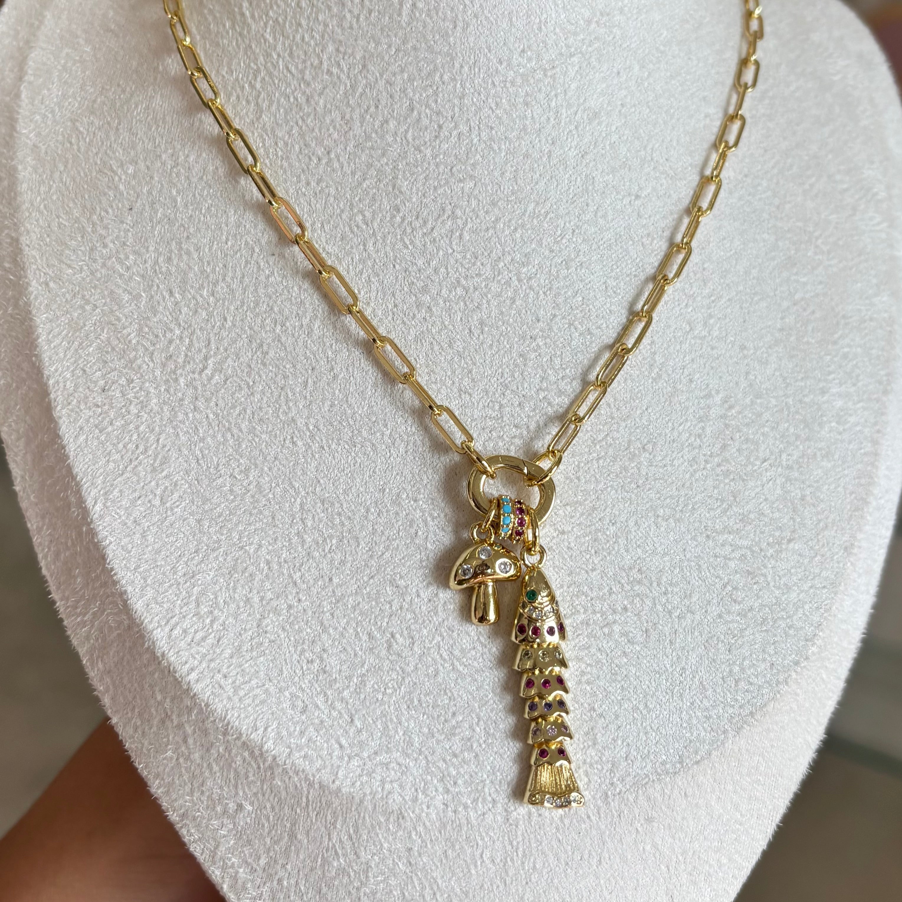 Sardine and Mushroom Necklace