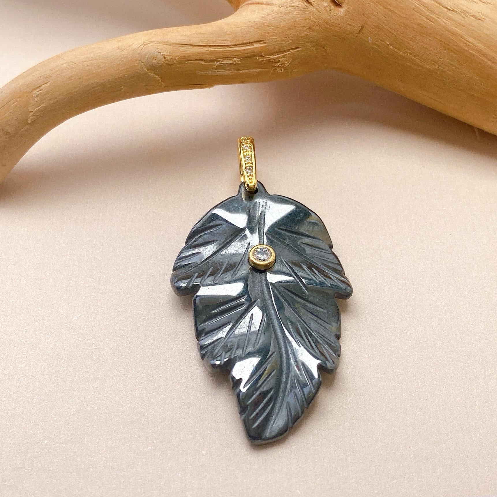Leaf Natural Gemstone Charm