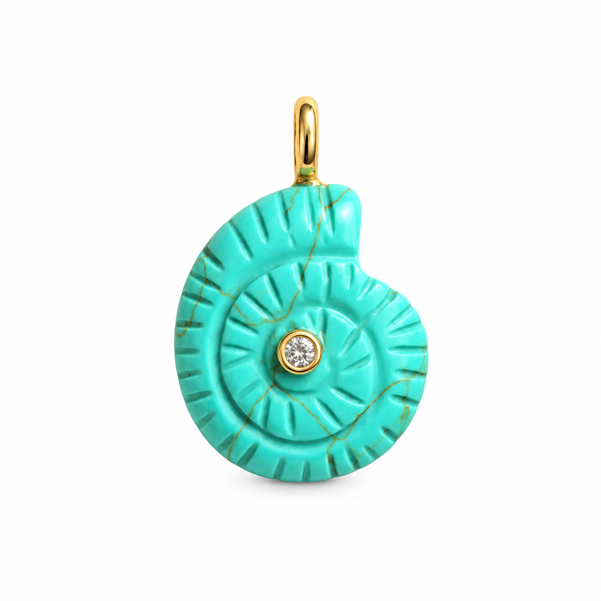 Turquoise Spiral Shell Charm
