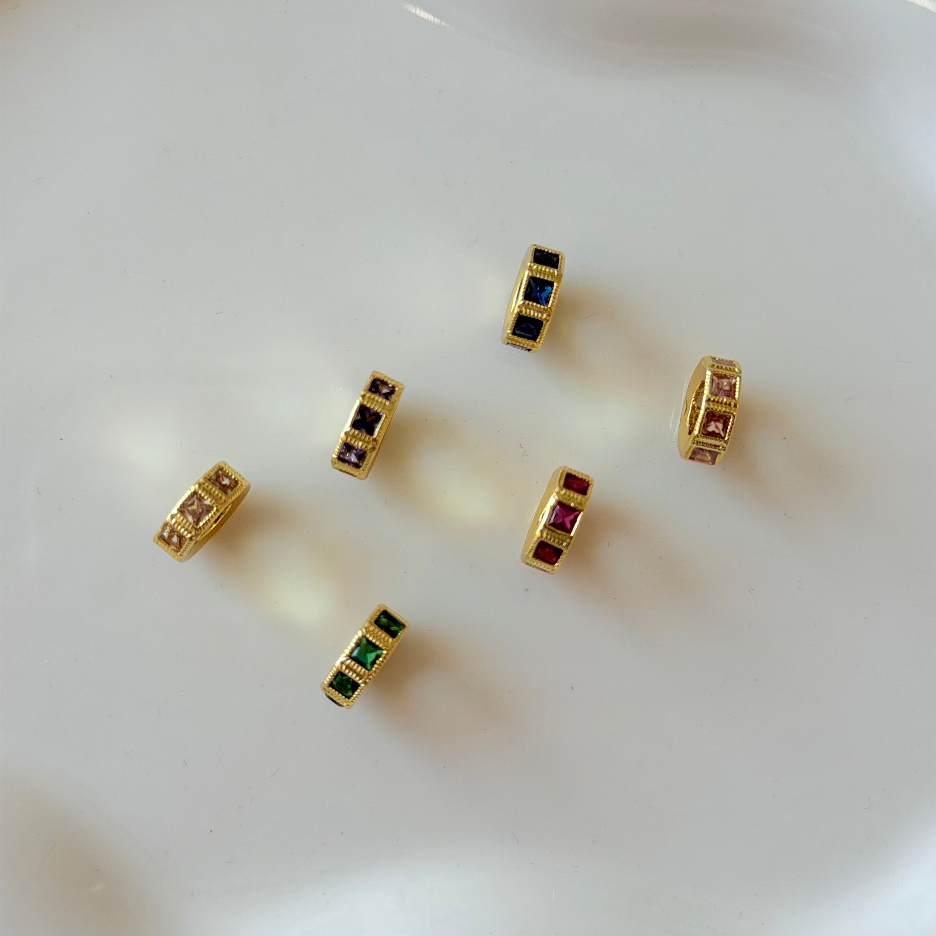 Square Crystal Spacer Charms