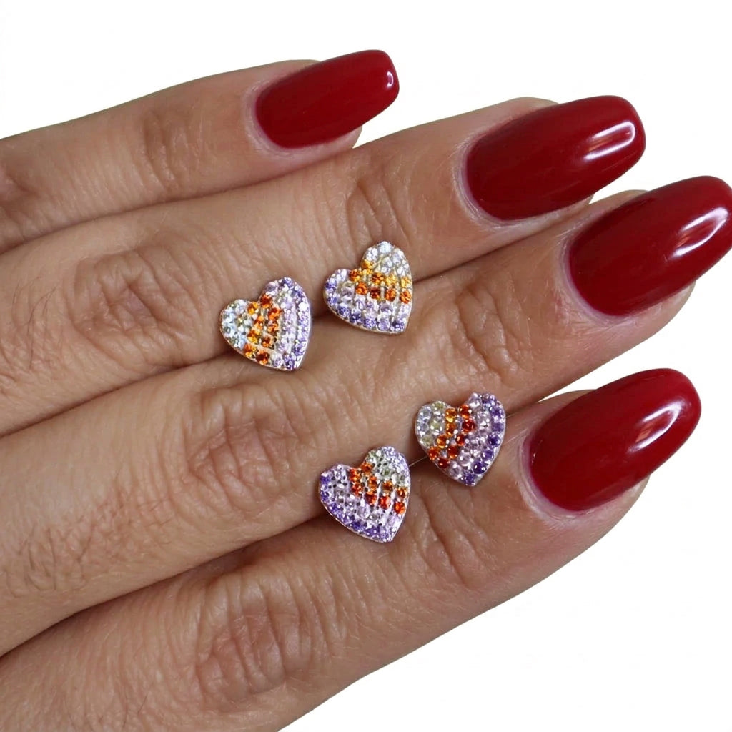 Rainbow Heart Earring