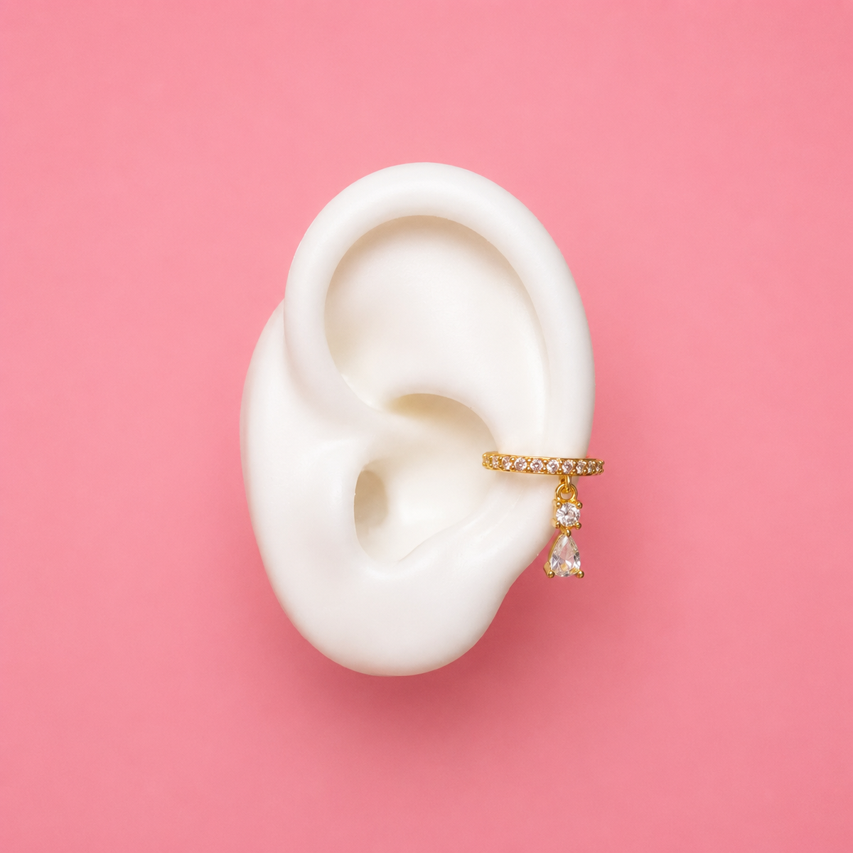 Crystal Tear Drop Earcuff