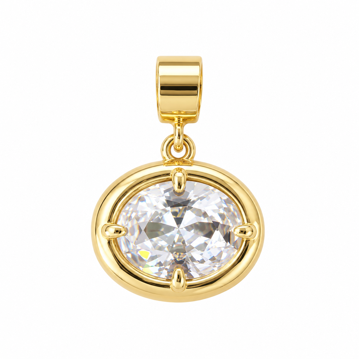 Luxe Oval Crystal Charm