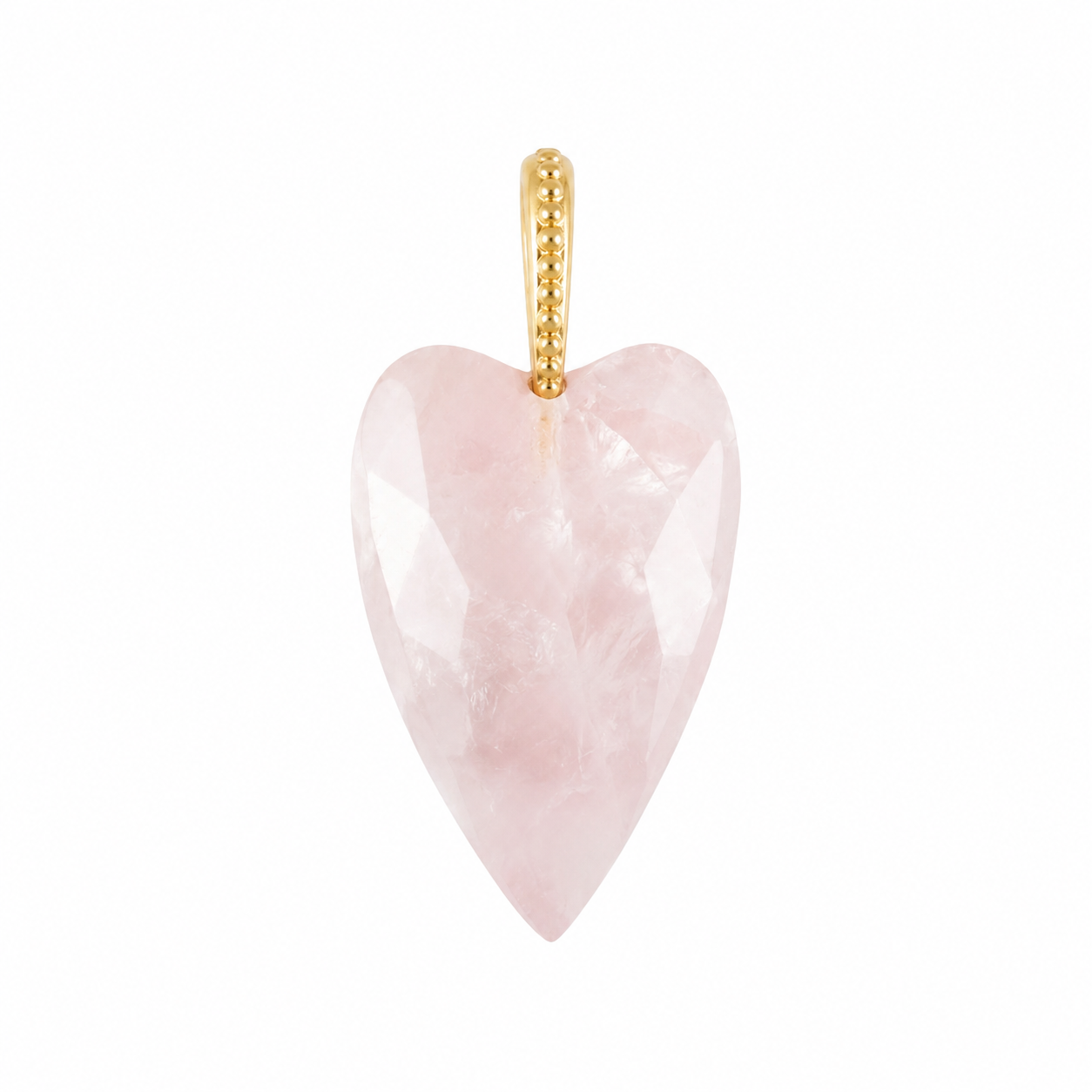 Heart long Natural Stone Charm