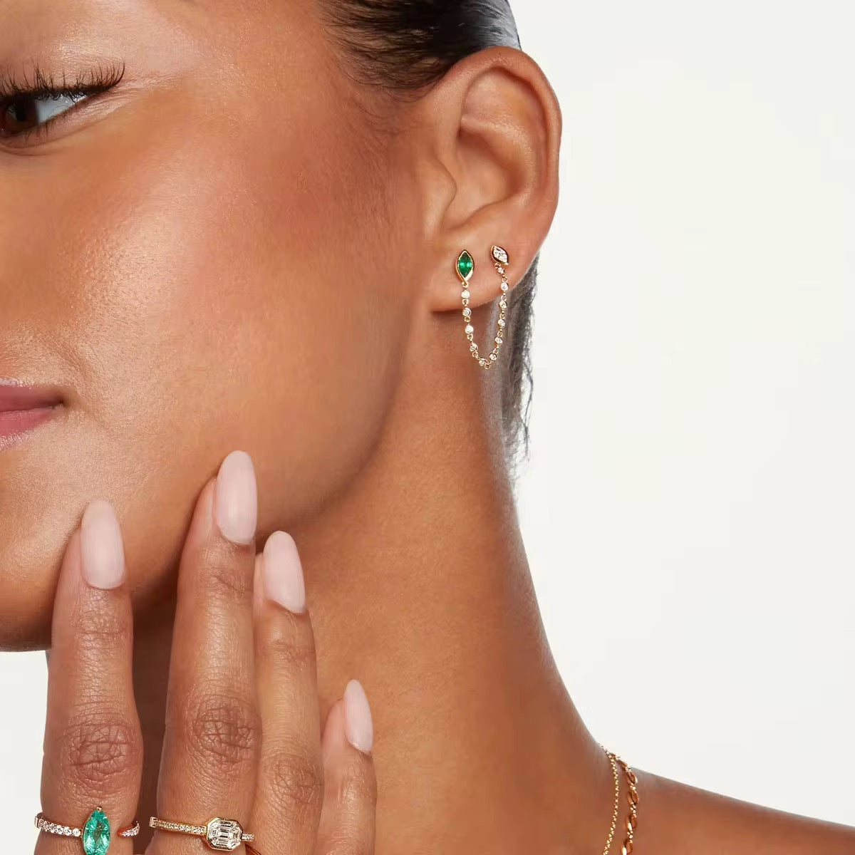 Celeste Drop Chain Earrings