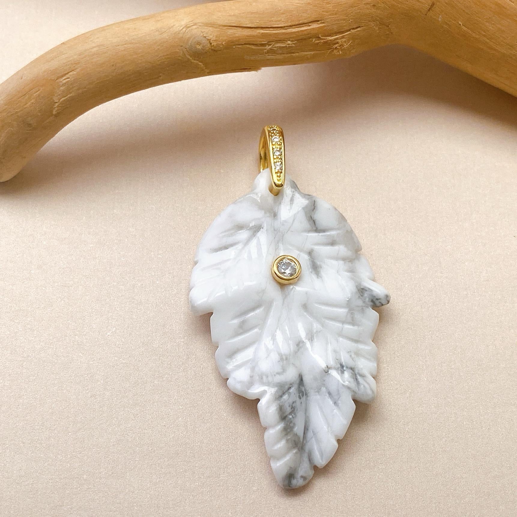 Leaf Natural Gemstone Charm