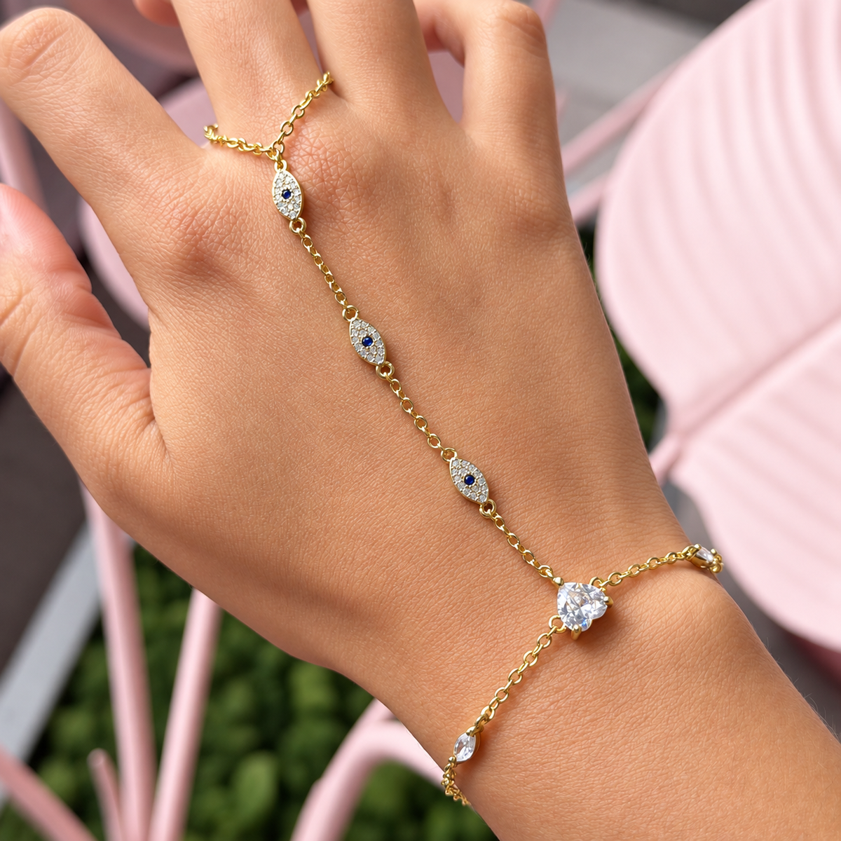 Evil Eye Hand Chain
