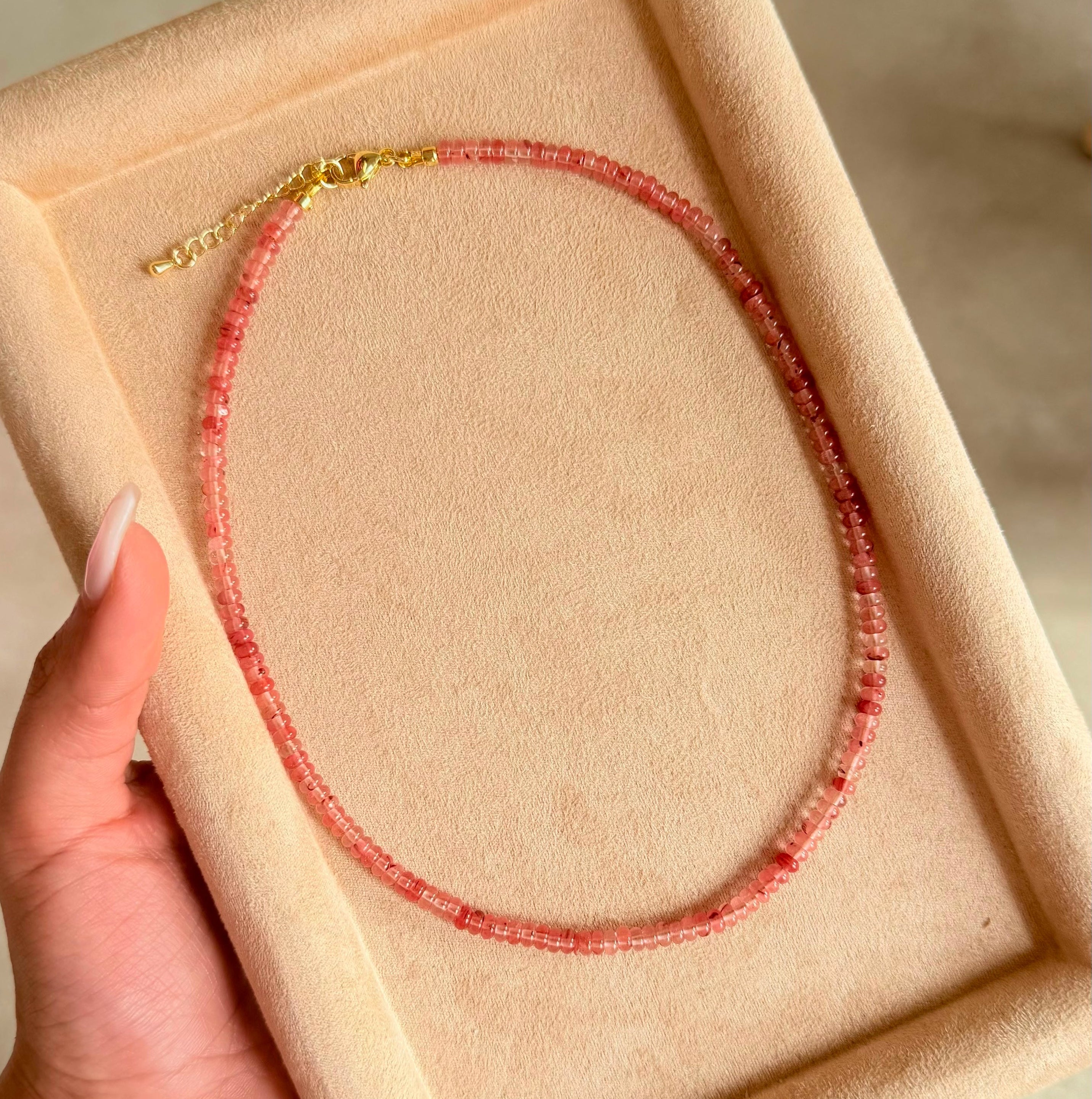 Abacus Peach Natural Stone Necklace