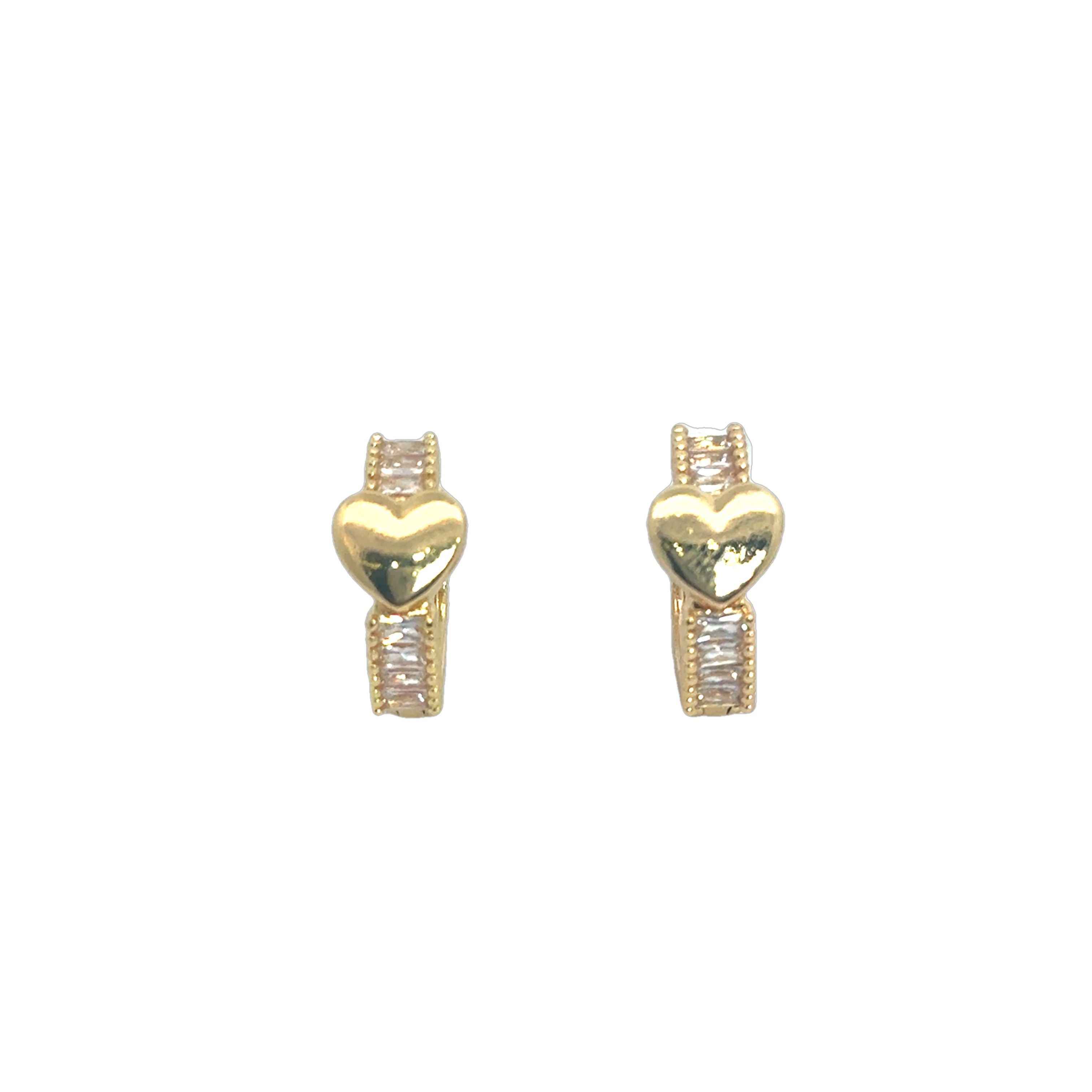 Baguette Heart Hoops