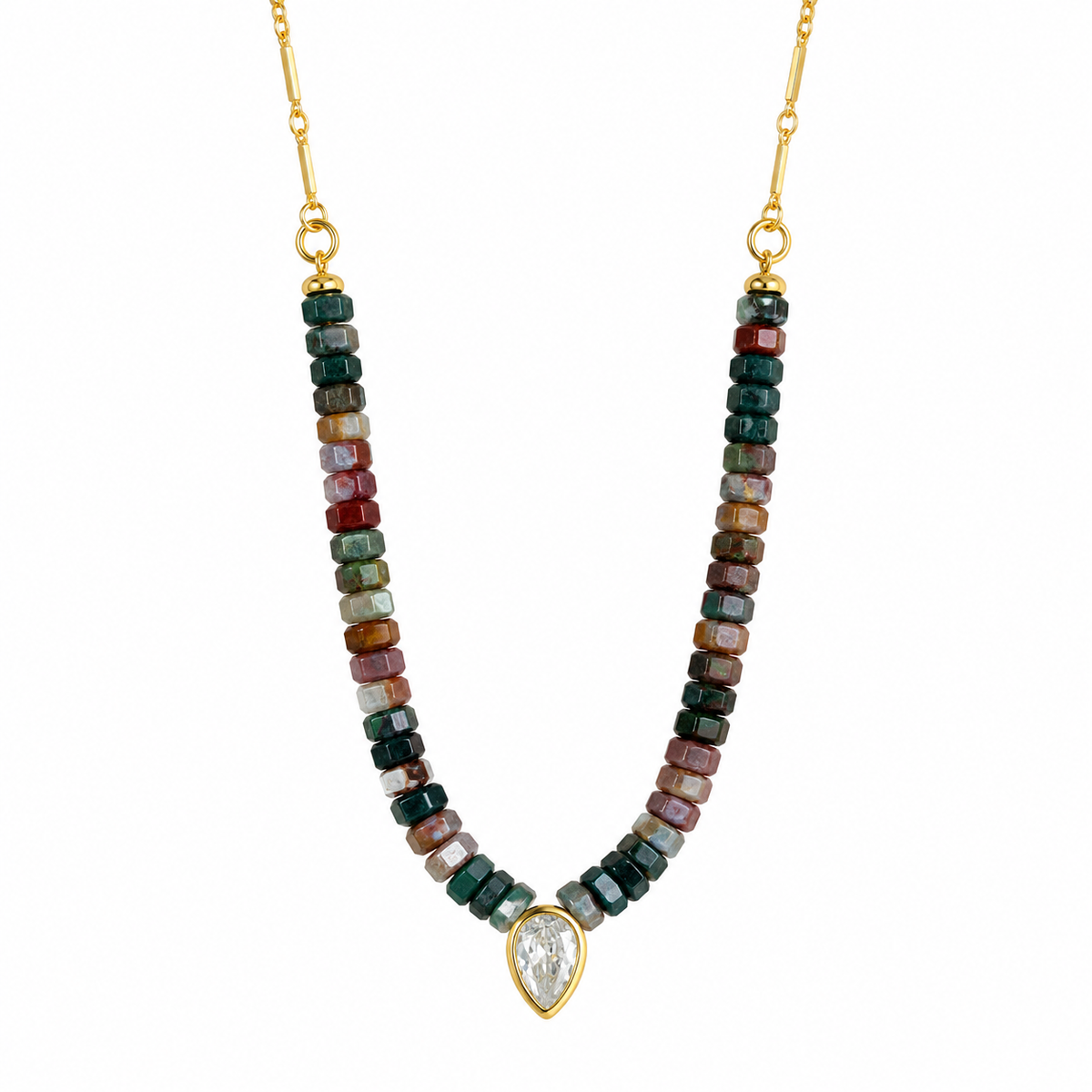 Coastal Drop Natural Stone Necklace