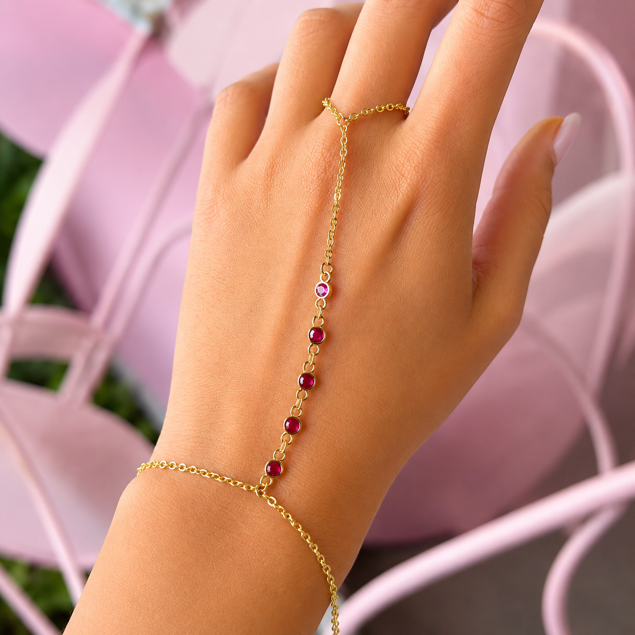Delicate Hand Crystal Chain Bracelet