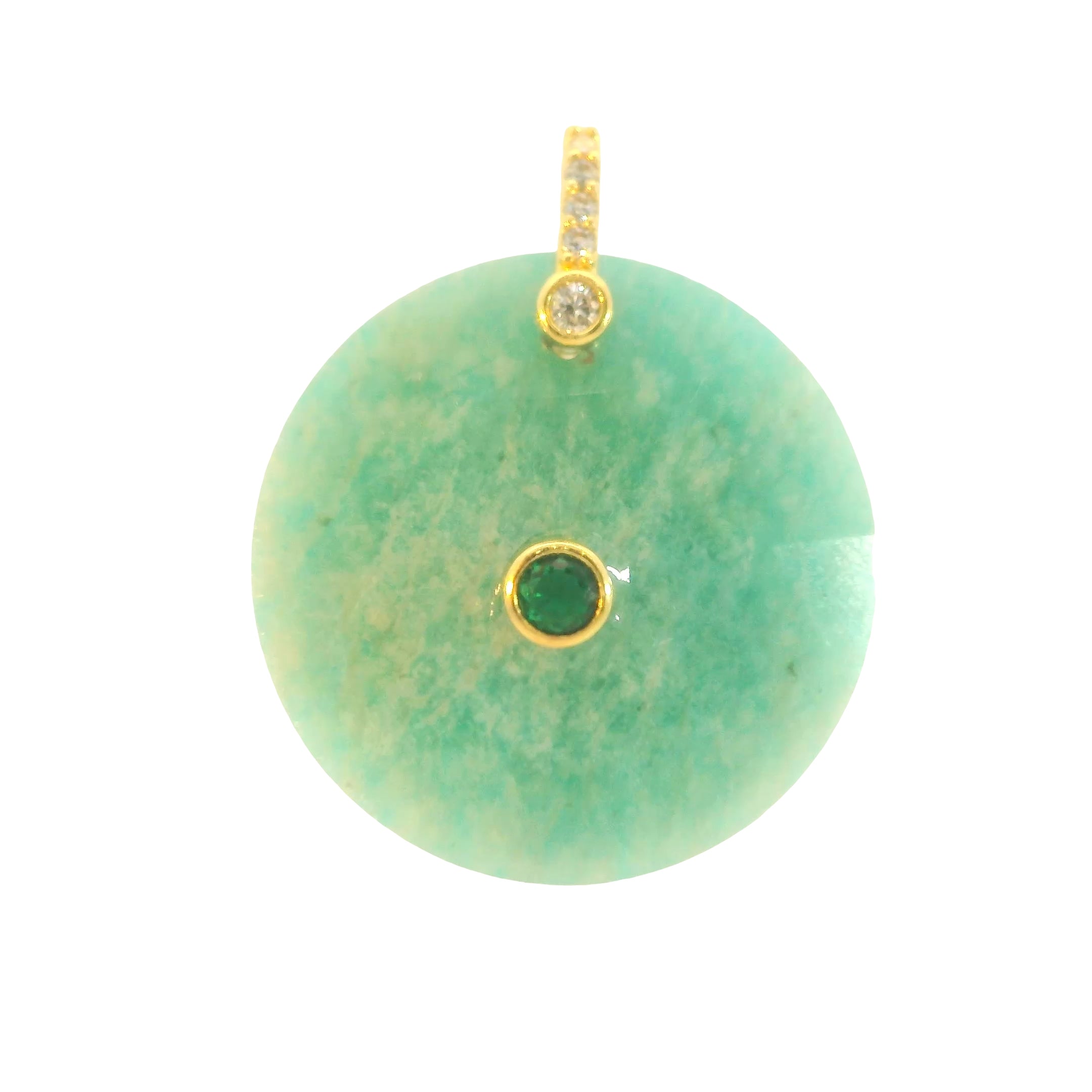 Natural Stone Disc Charm