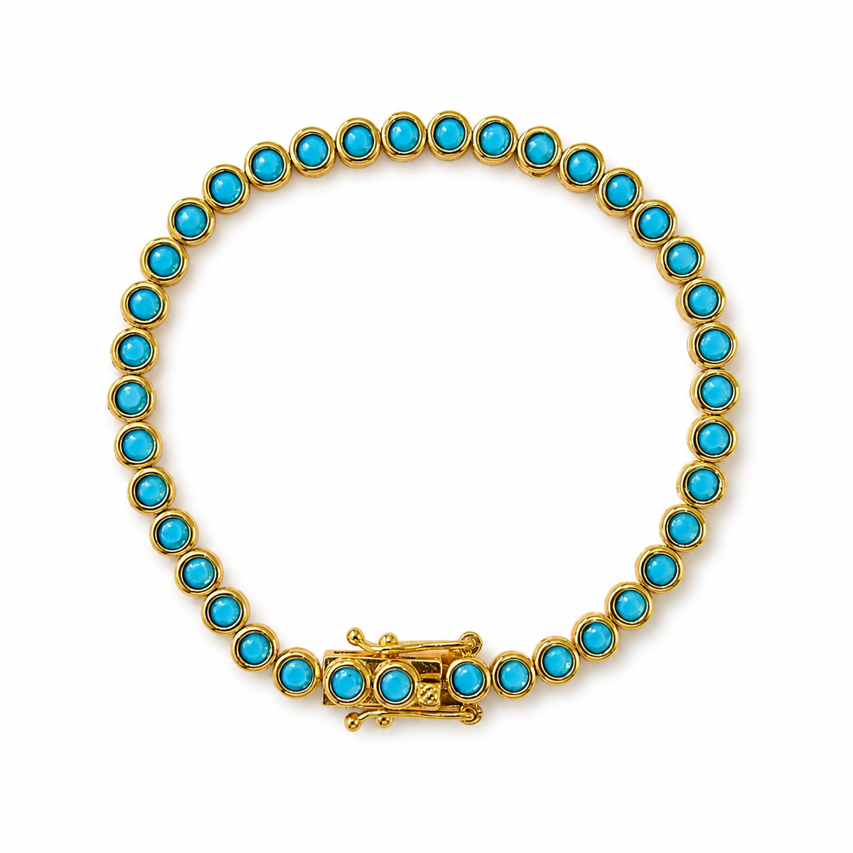 Classic Turquoise Tennis Round Bracelet