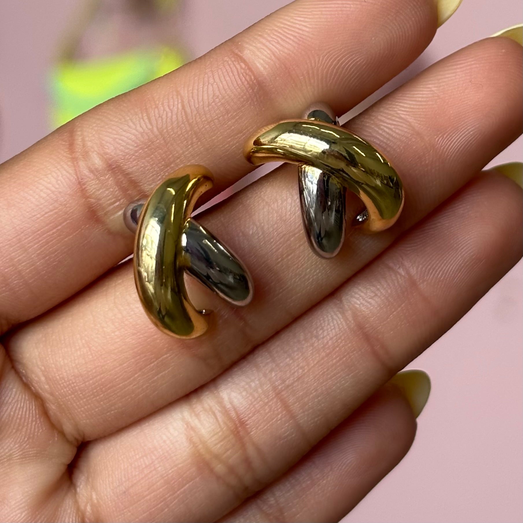Puffed X Earrings