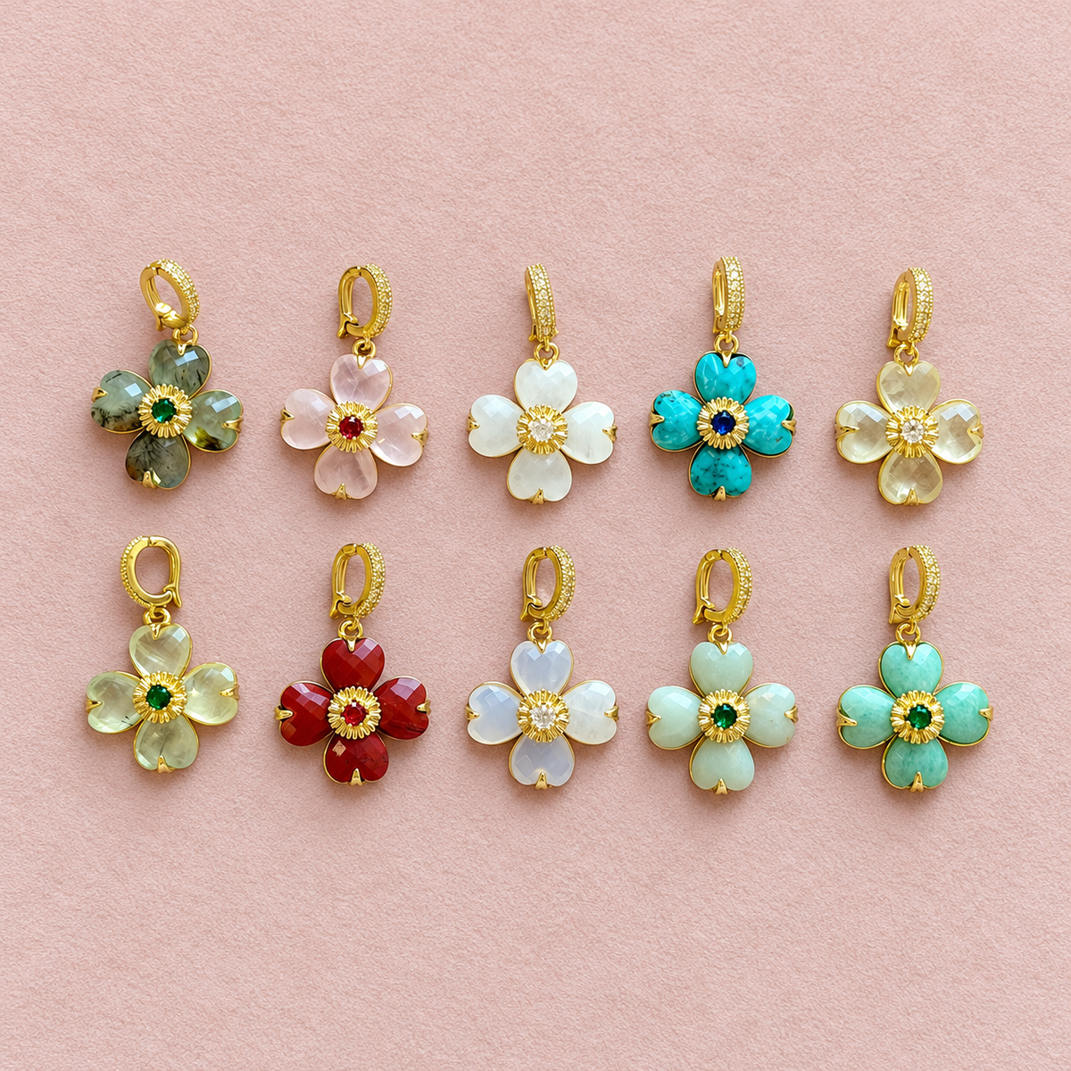 Crystal Bloom Flower Charm