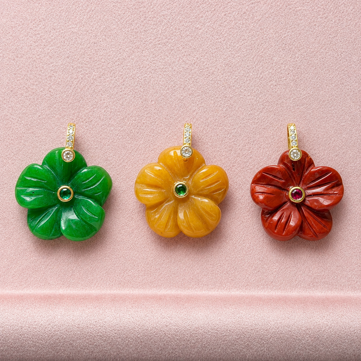 Natural Bloom Stone Charm