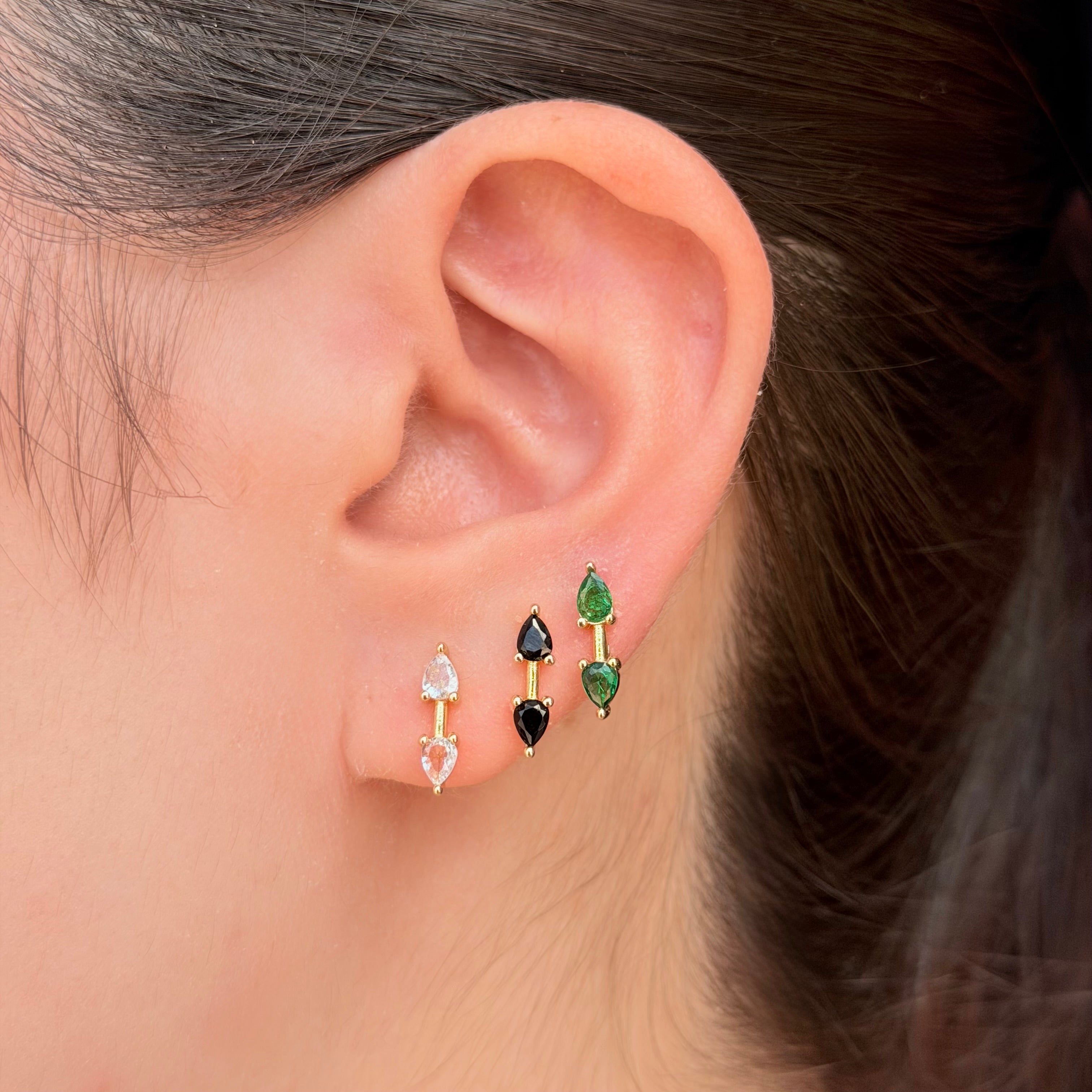 Dual Drop Luxe Studs
