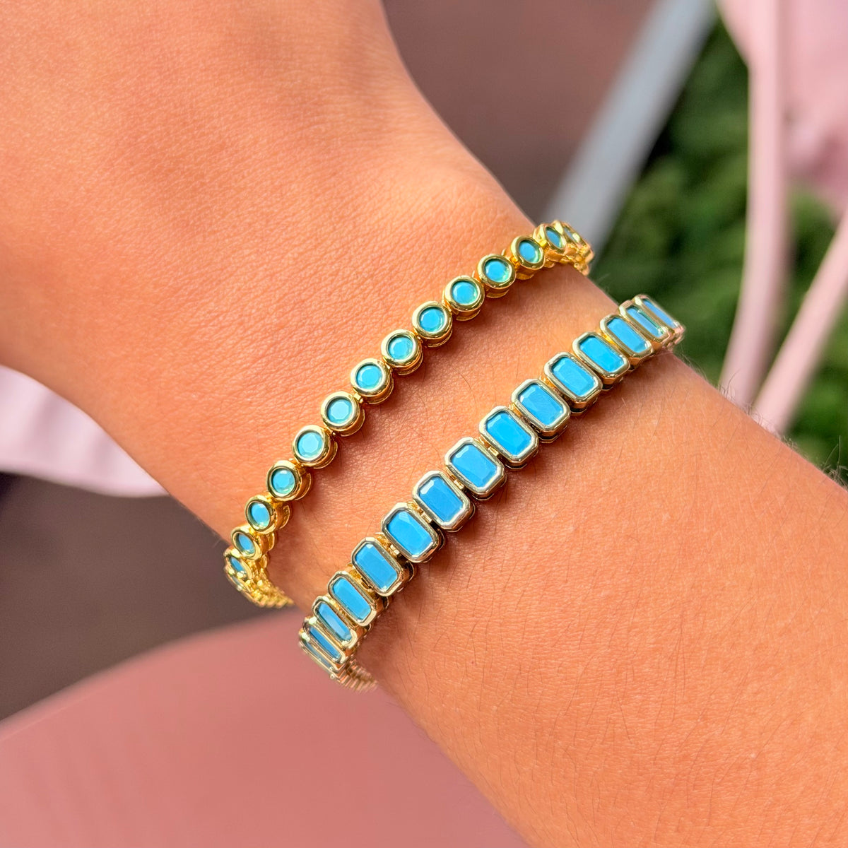 Classic Turquoise Tennis Round Bracelet