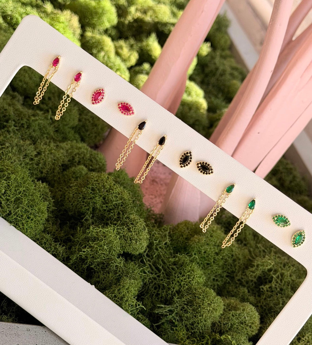 Delicate Chain Teardrop Studs