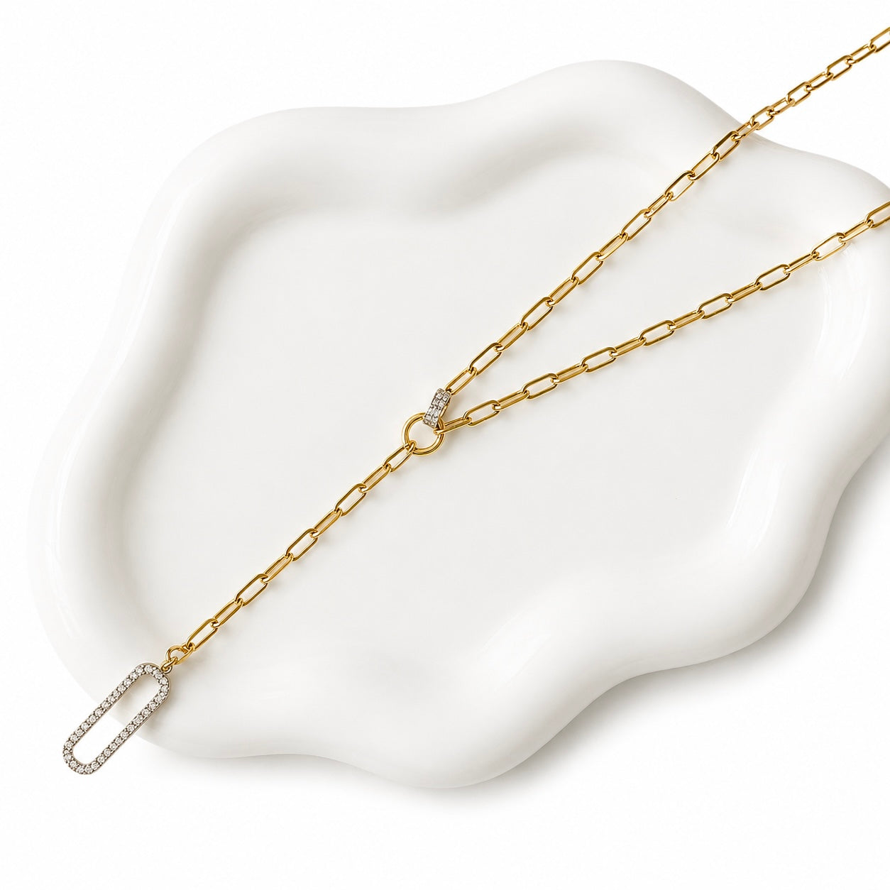 Golden Drop Bar Necklace