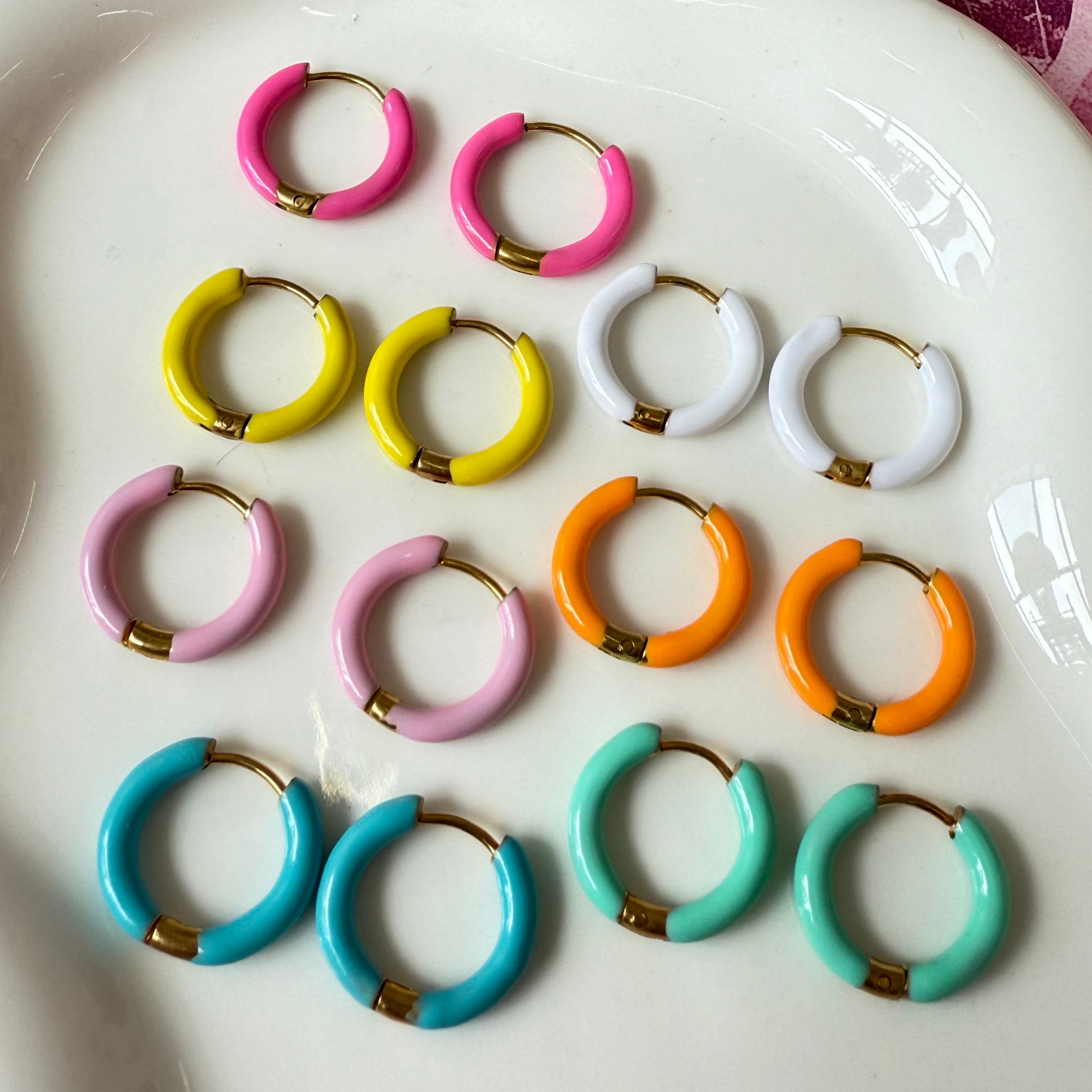 Enamel Basic Hoops
