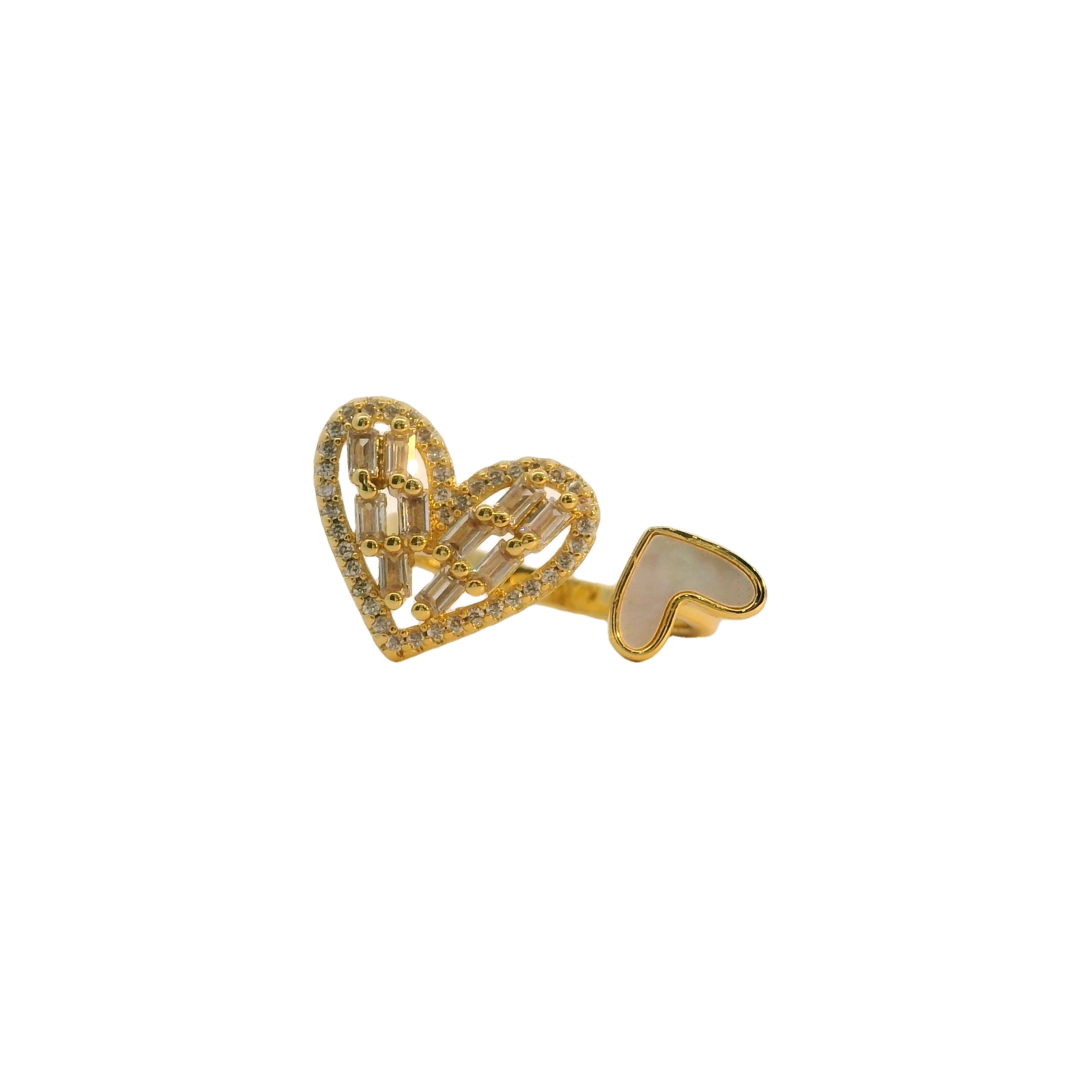 Heart Stone Crystal Ring