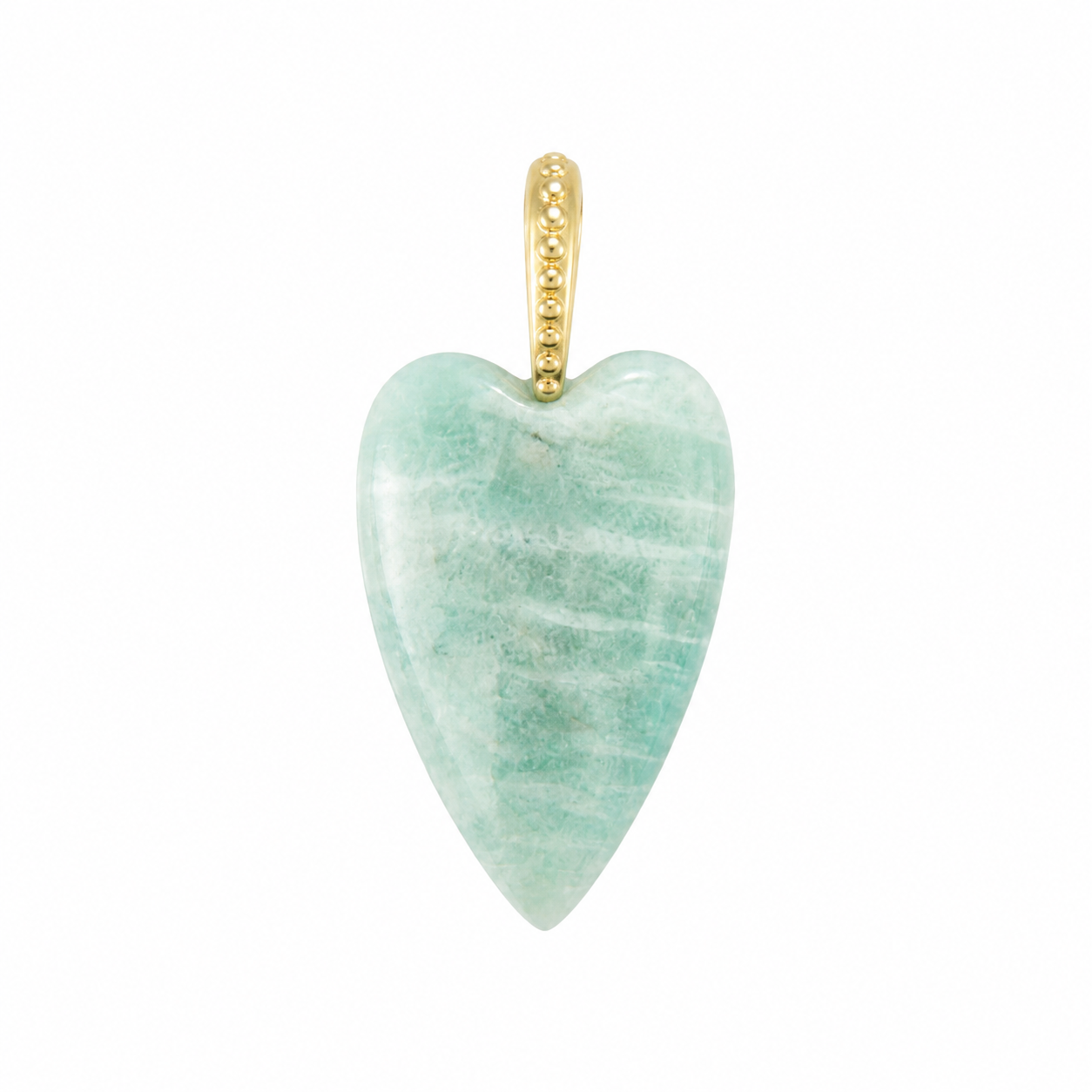 Heart long Natural Stone Charm