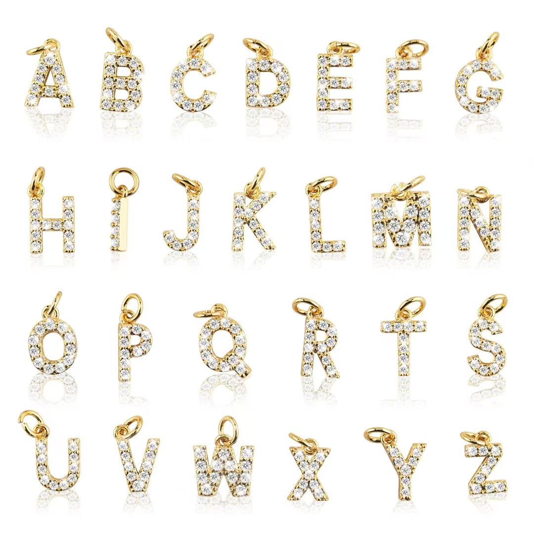 Zirconium Initial Letter Gold