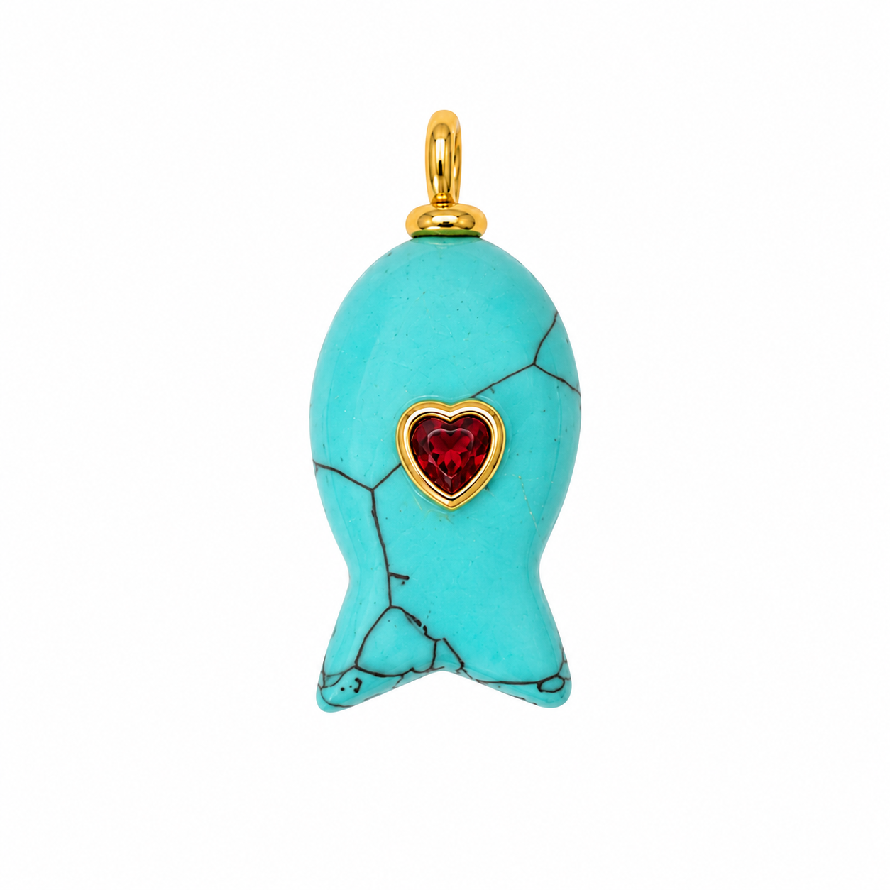 Natural Stone Fish Charm