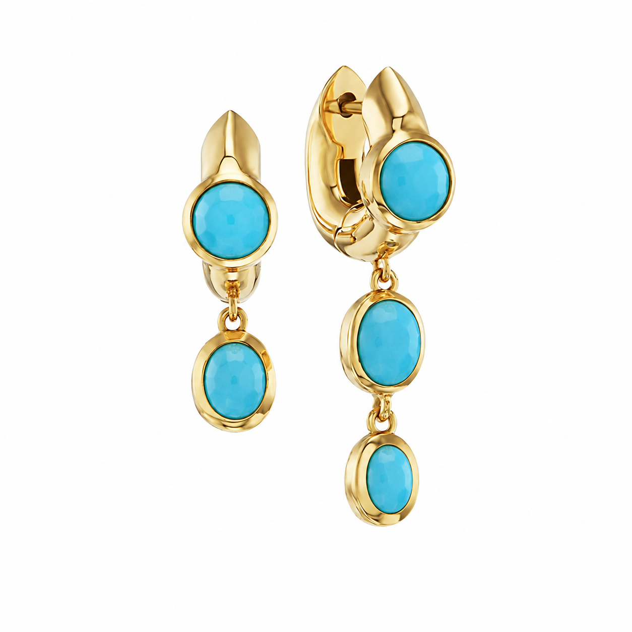 Double Drop Sparkle Huggie Earrings