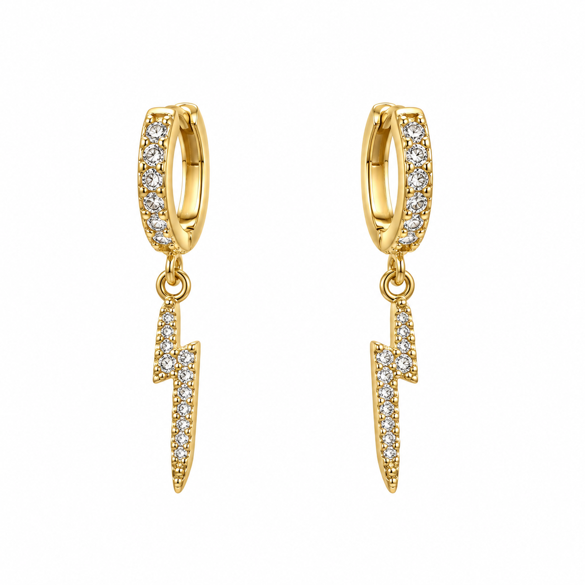 White Crystals Hoops