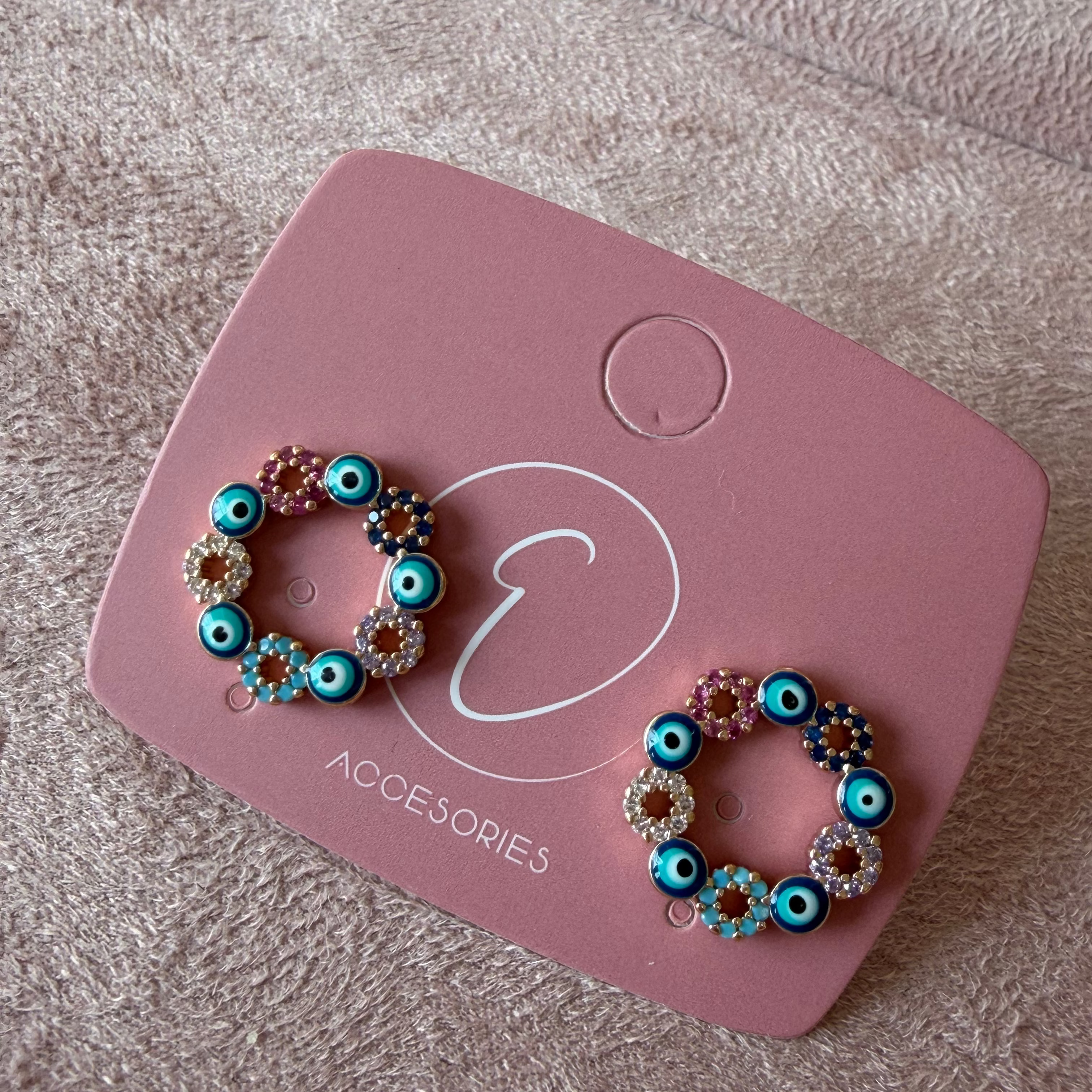 Circle Evil Eye Earrings
